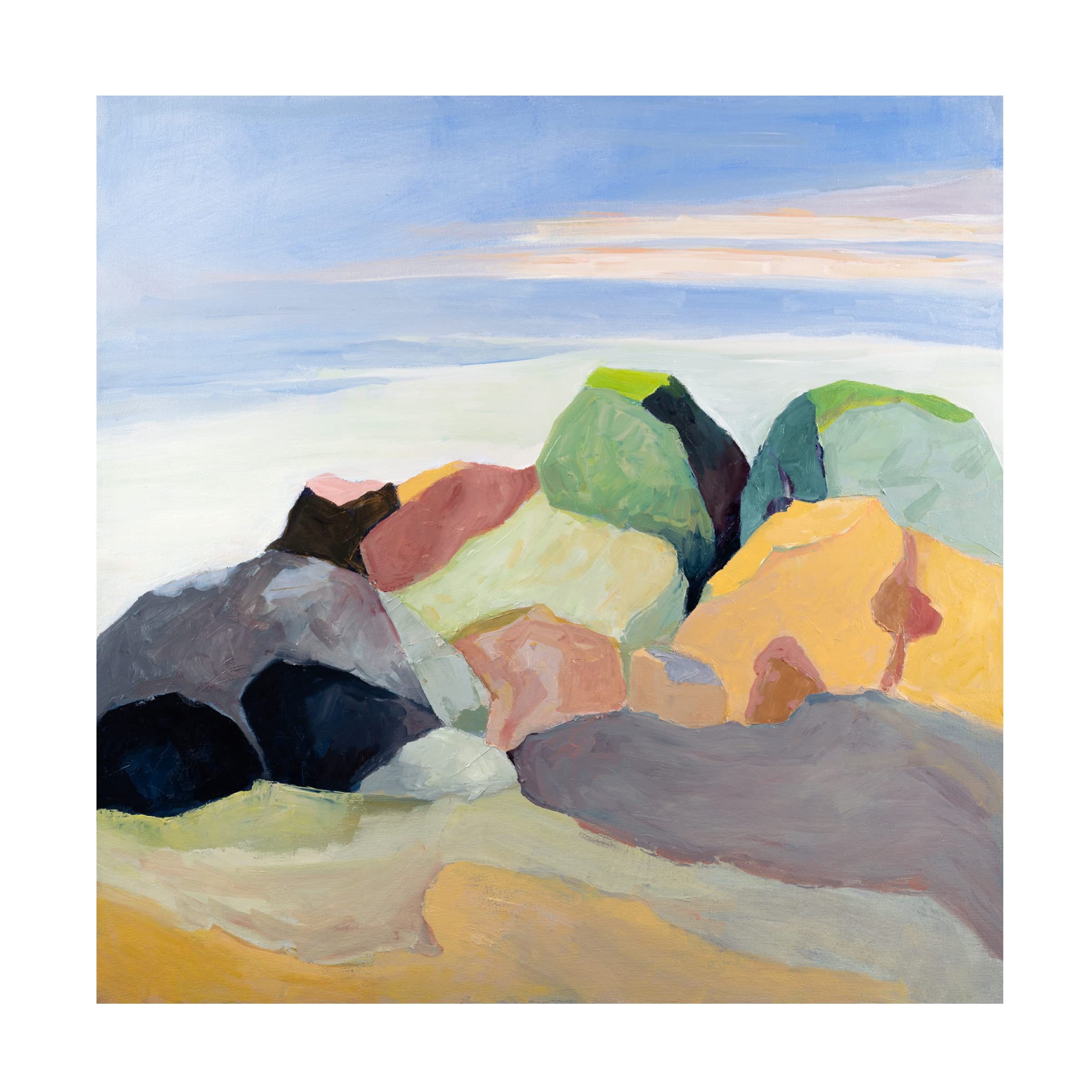 Trademark Fine Art 'Rockscape' Canvas Wall Art by Toby Gordon - Stunning Landscape Painting for Living Room, Bedroom & Office Decor