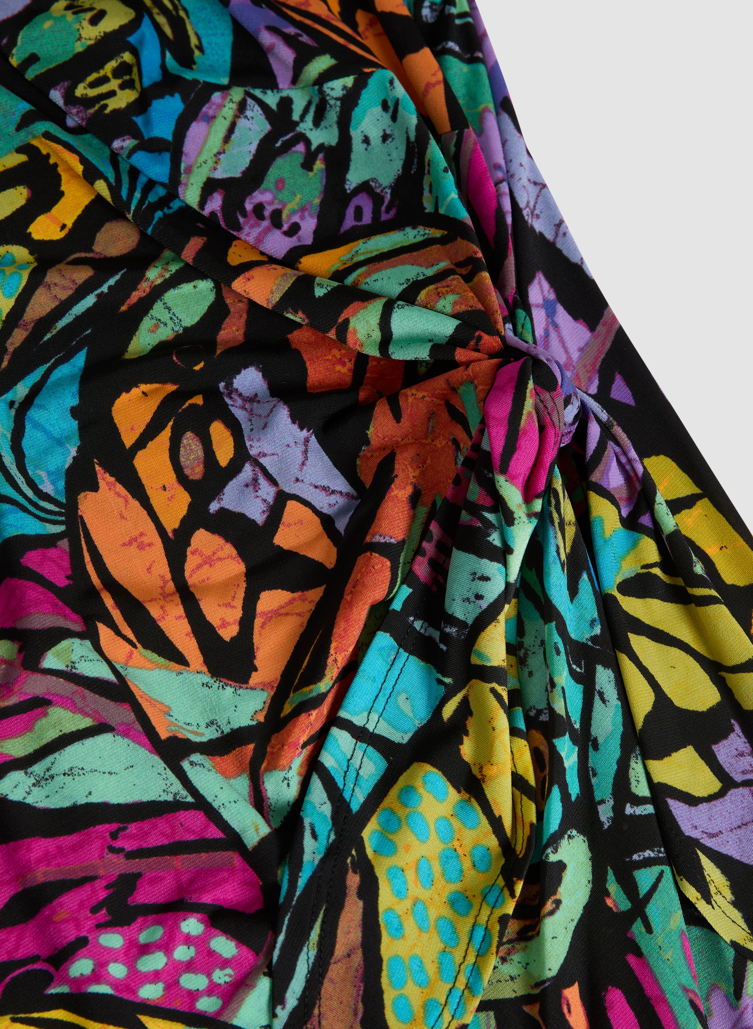 Stylish Abstract Print Wrap Effect Dress for Women - Perfect for Parties, Dates & Casual Outings