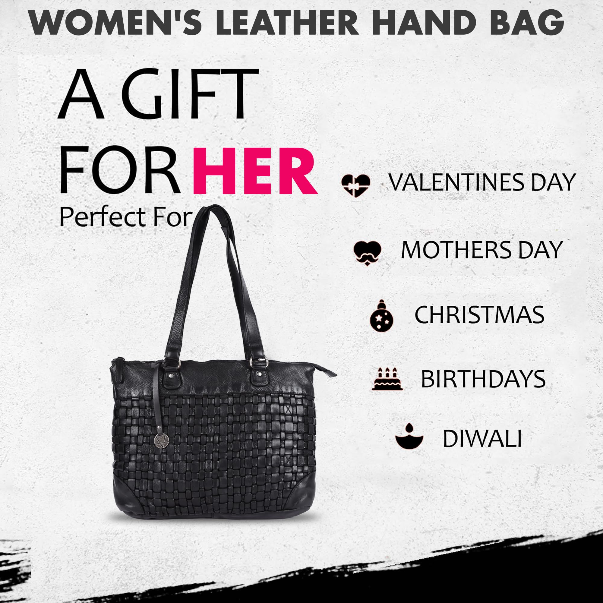 Genuine Leather Women's Tote Handbag - Stylish Satchel Purse with Top Handle & Shoulder Strap for Work, Travel & Everyday Use