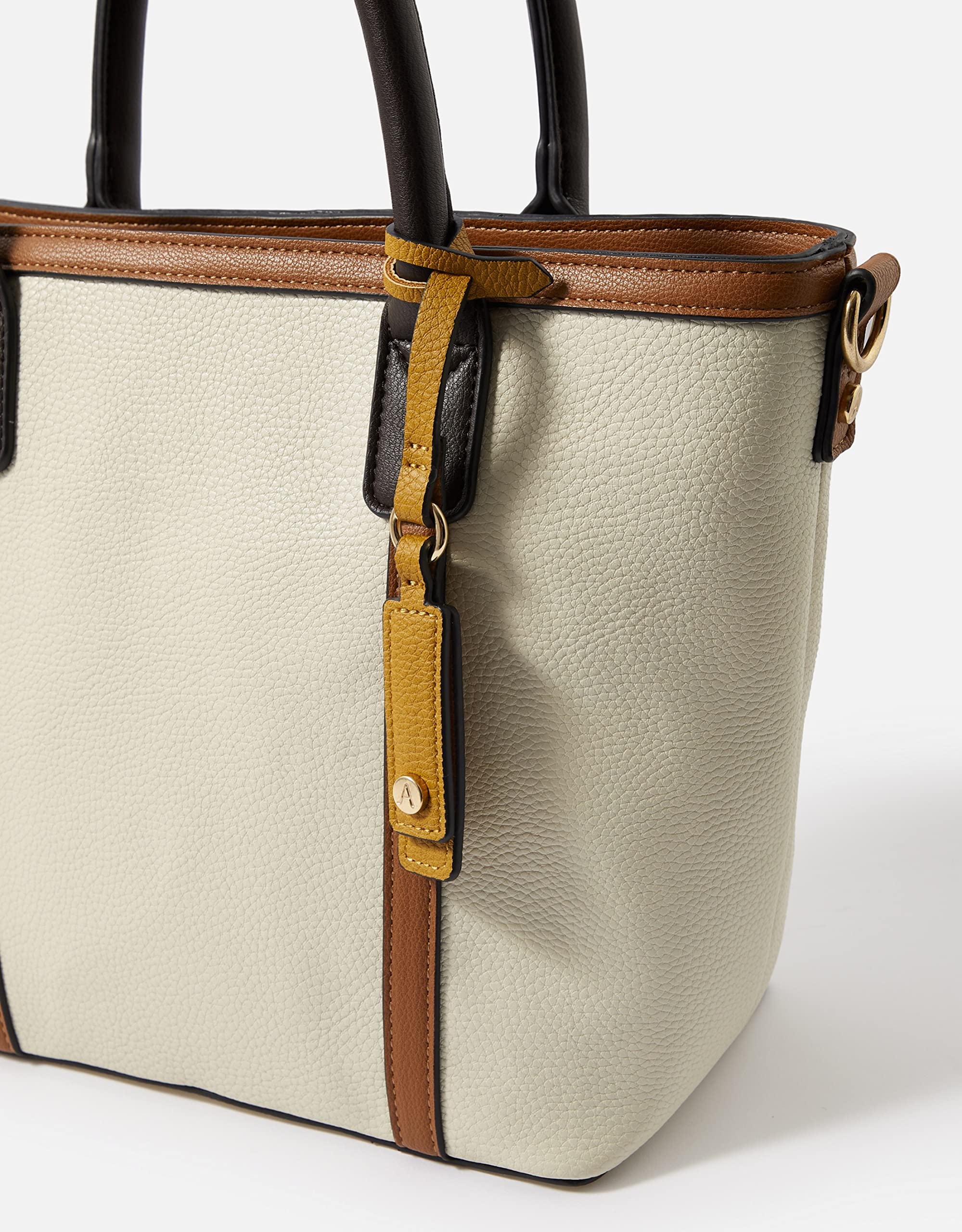 Accessorize London Women's Chloe Cream Handbag with Detachable Adjustable Strap - Elegant Shoulder Bag & Tote Purse for Office, Work, Commuting & Daily Use