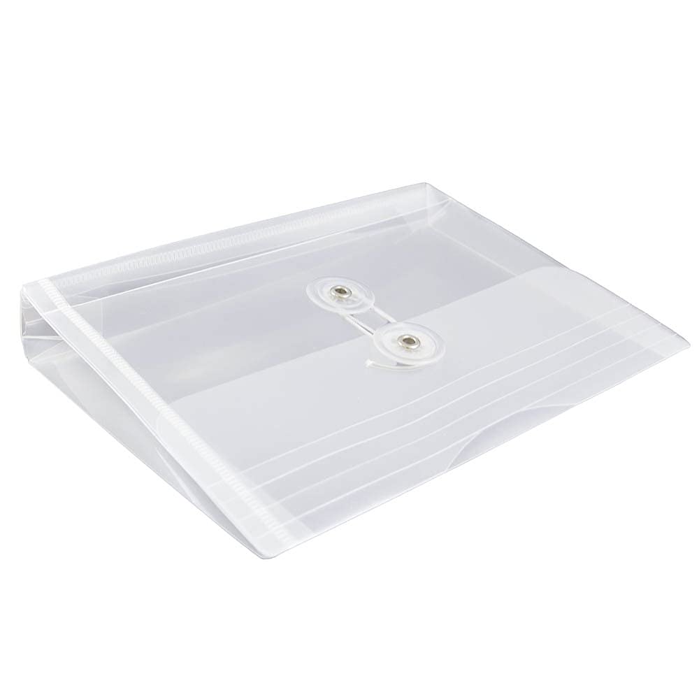 Plastic Envelopes with Button Closure, 5.5x7.5in, 12-Pack - for Documents & Crafts