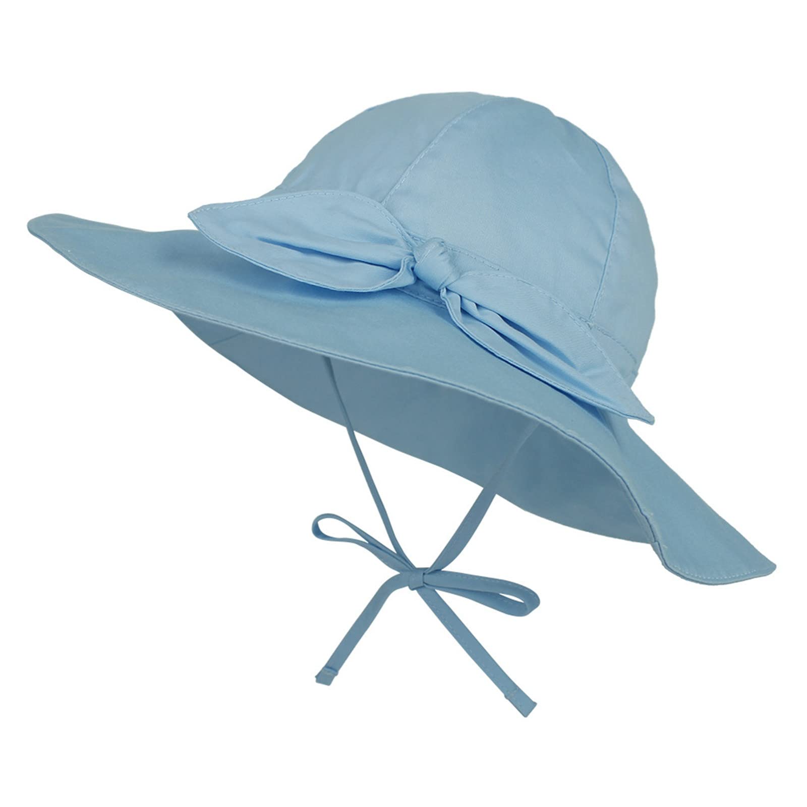 UPF 50+ Kids Sun Hat with Wide Brim - Adjustable Toddler Bucket Hat for Boys & Girls - Solid Color Sun Protection Hat for Beach, Park & Outdoor Activities