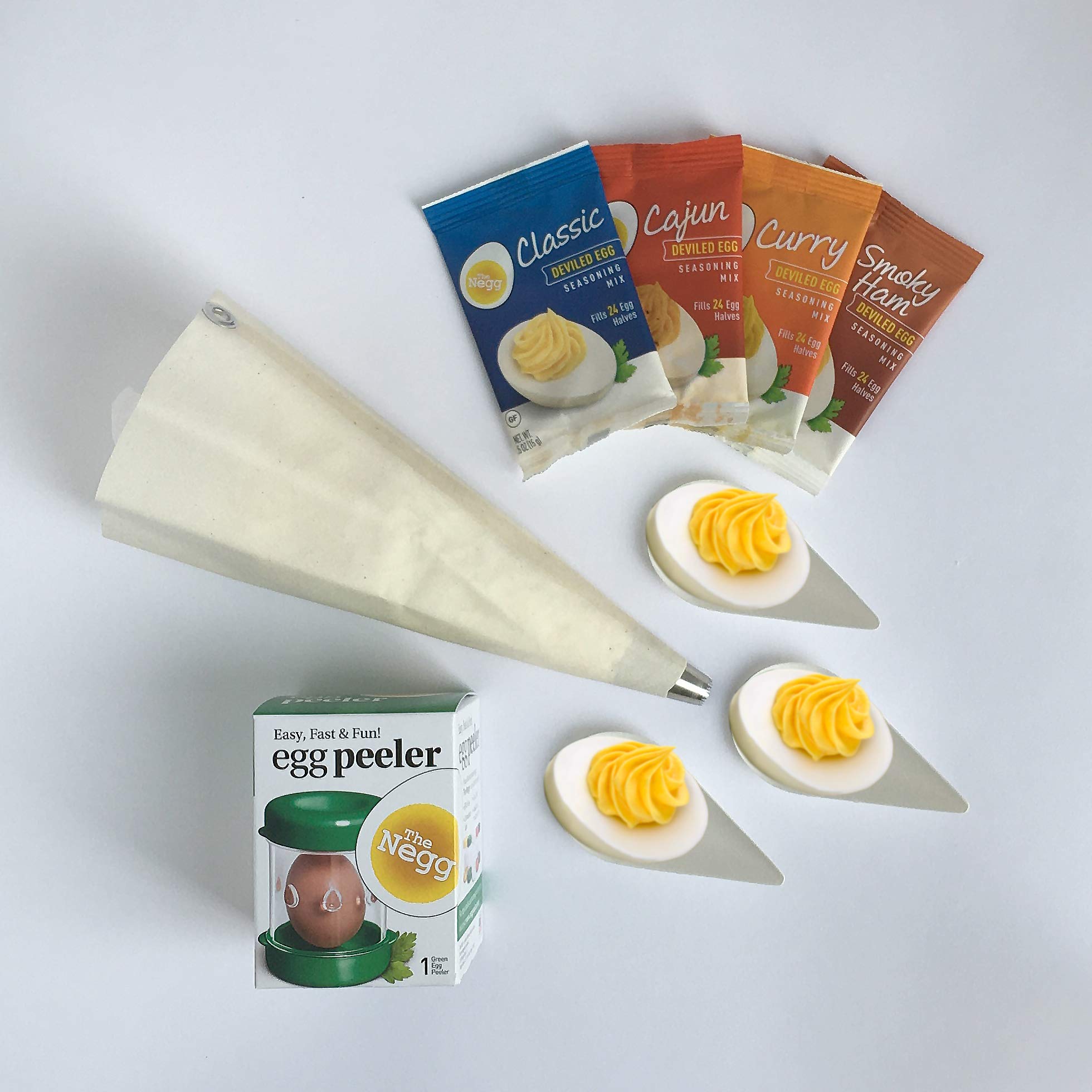 Negg® Deviled Egg Maker Kit - Easy Egg Slicer & Filler for Perfect Deviled Eggs (1-Pack, Green) | Great for Parties, Picnics & Holiday Cooking