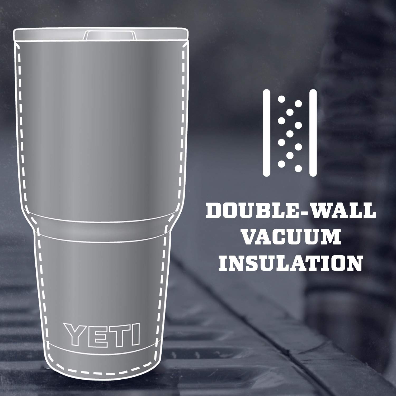 YETI Rambler 30 oz Stainless Steel Vacuum Insulated Tumbler with MagSlider Lid - Keeps Drinks Hot/Cold for Hours - Perfect for Camping, Office & Outdoor Adventures