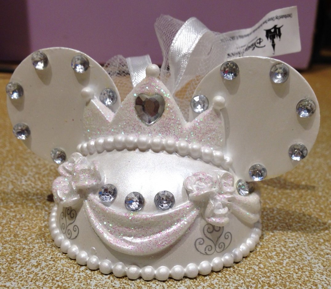 Disney Parks Wedding Bride Mickey Mouse Ears Hat Ornament - Perfect for Bridal Showers, Disney Weddings & Honeymoon Souvenirs