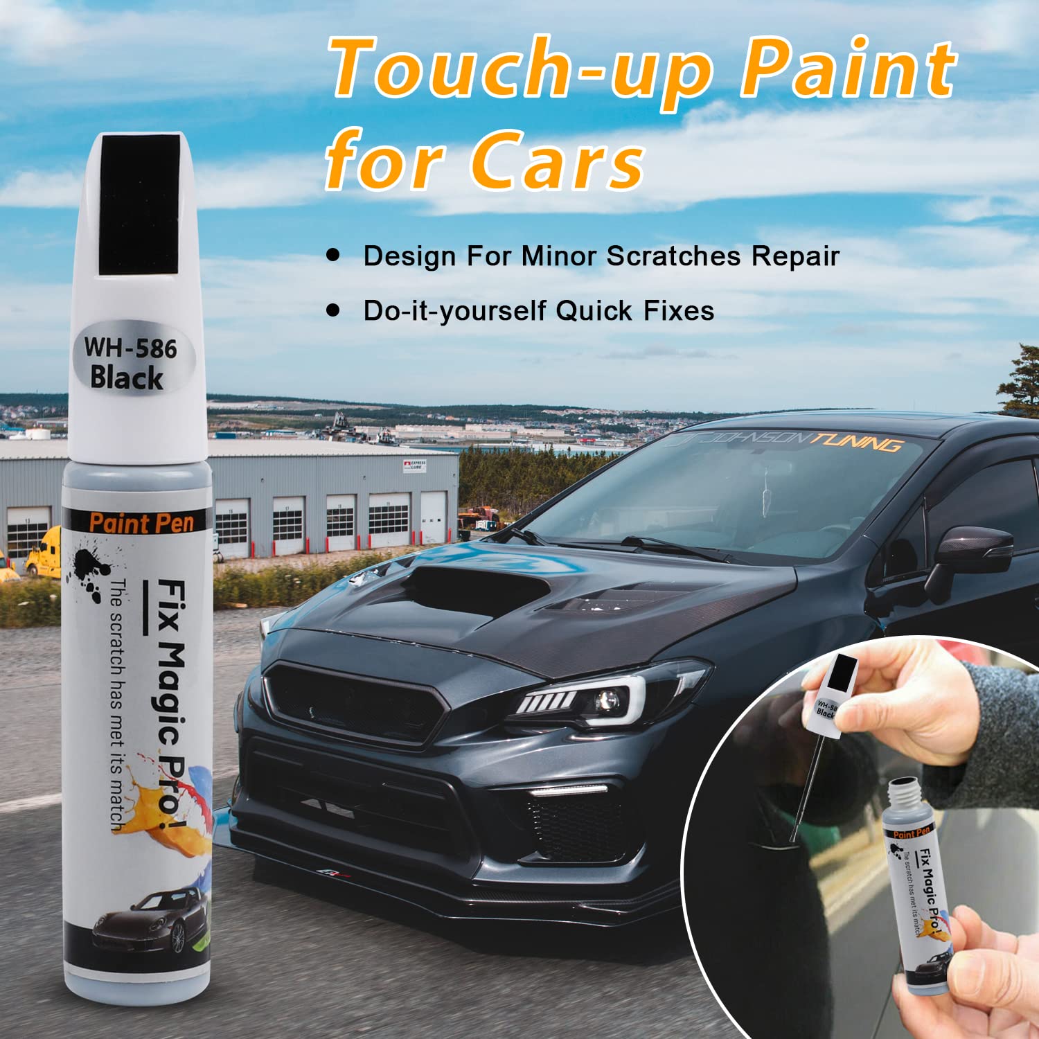 Car Touch Up Paint Pen - Scratch Repair Kit for Automotive Paint (Black) | Easy DIY Car Scratch Remover for Cars, Trucks & SUVs - Perfect for Small Scratches & Chips
