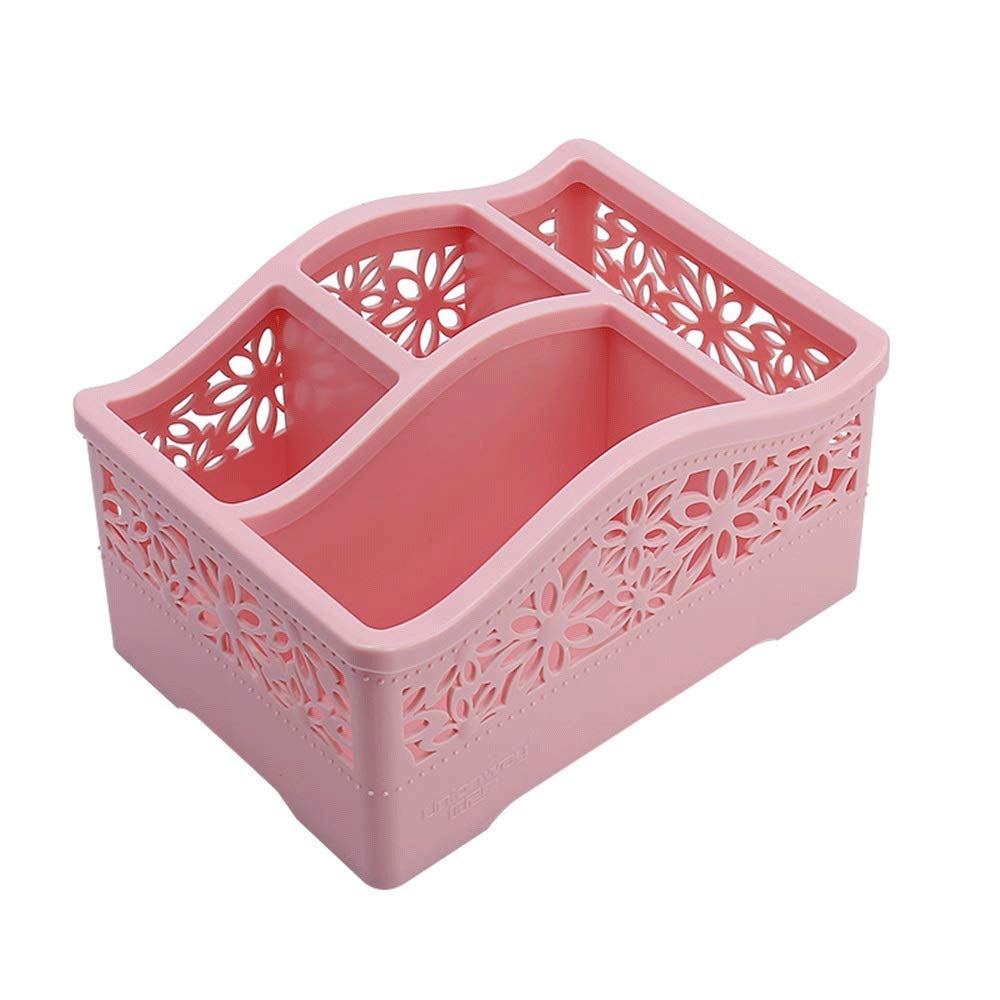 BTYAY Pink Plastic Storage Box - Desktop Organizer Bin for Office Supplies, Remote Controls, and Small Items | Perfect for Home, Office, and Workspace Organization