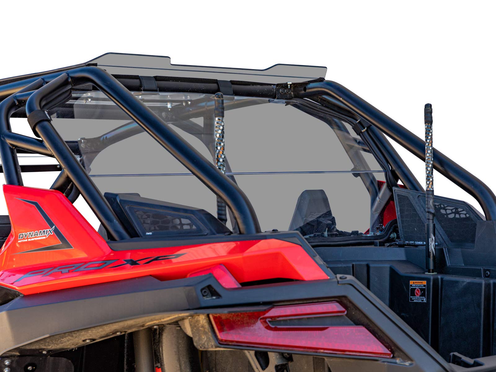 SuperATV Rear Windshield for Polaris RZR PRO XP - Durable UTV Windshield for Off-Road Protection & Dust Control | Perfect for Trail Riding, Hunting & Outdoor Adventures