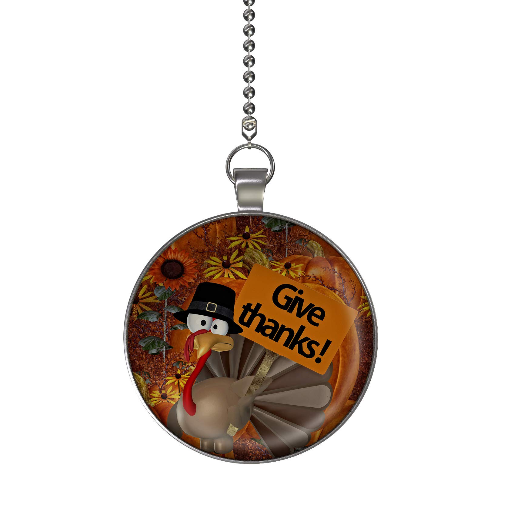 Thanksgiving Turkey Ceiling Fan Pull Chain with Light Pendant - Decorative Pull Chain for Ceiling Fans, Lights, and Home Decor - Perfect for Thanksgiving, Fall, and Holiday Decorations