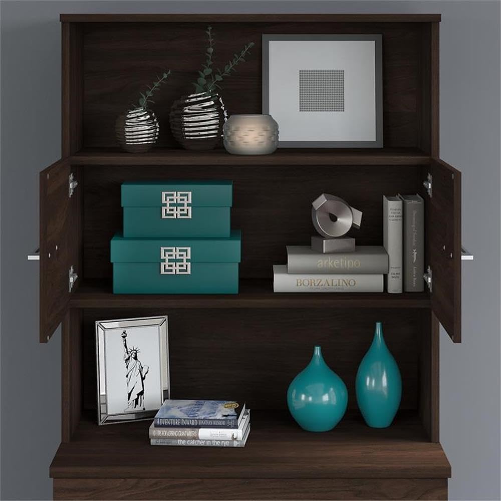 Bush Business Furniture Office 500 36-Inch Wide Bookcase Hutch in Black Walnut - Perfect for Home Office Storage and Organization