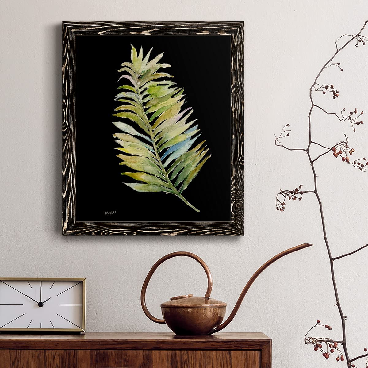 Abstract Geometric Wall Art - Black Framed Canvas Decor 17x20 - Modern Art Deco Italian Style for Living Room, Bedroom & Bathroom