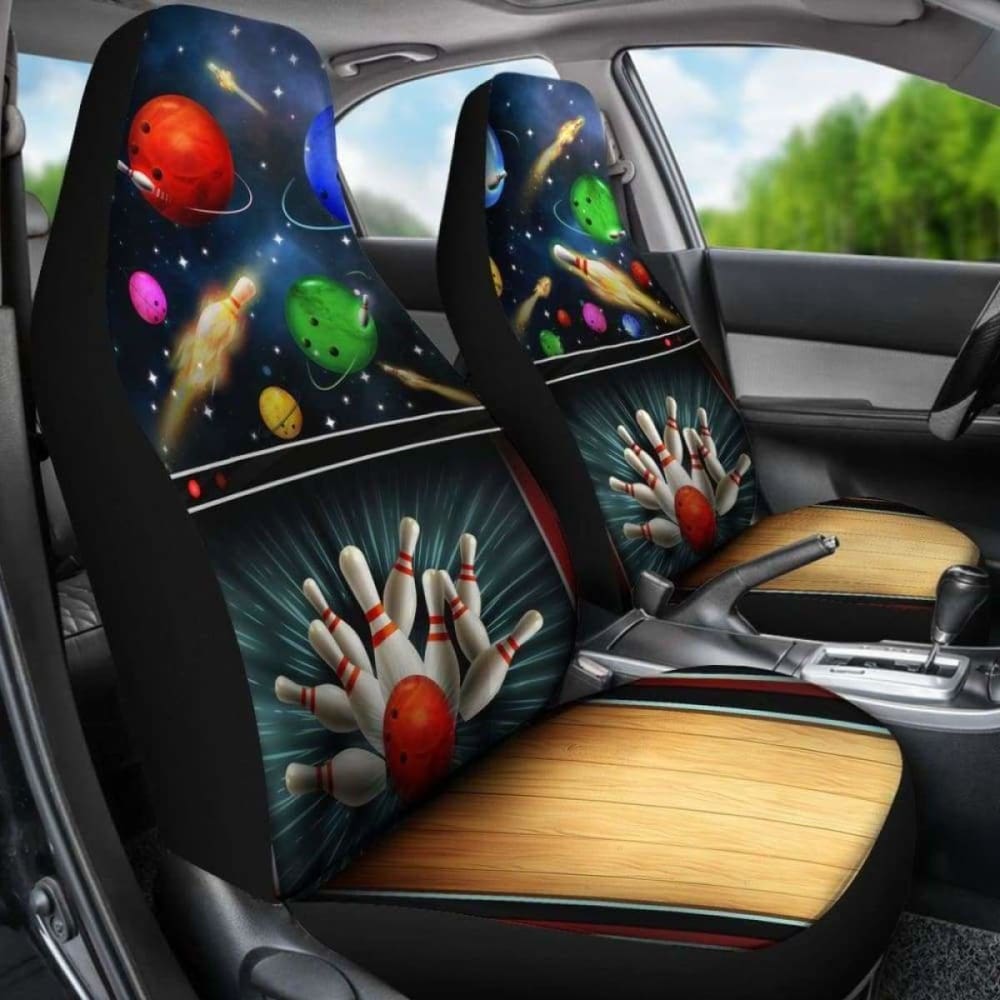 Premium Bowling-Themed Car Seat Covers - Universal Fit for Cars, SUVs & Trucks - Waterproof & Durable Protection - Perfect for Bowling Enthusiasts & Sports Fans
