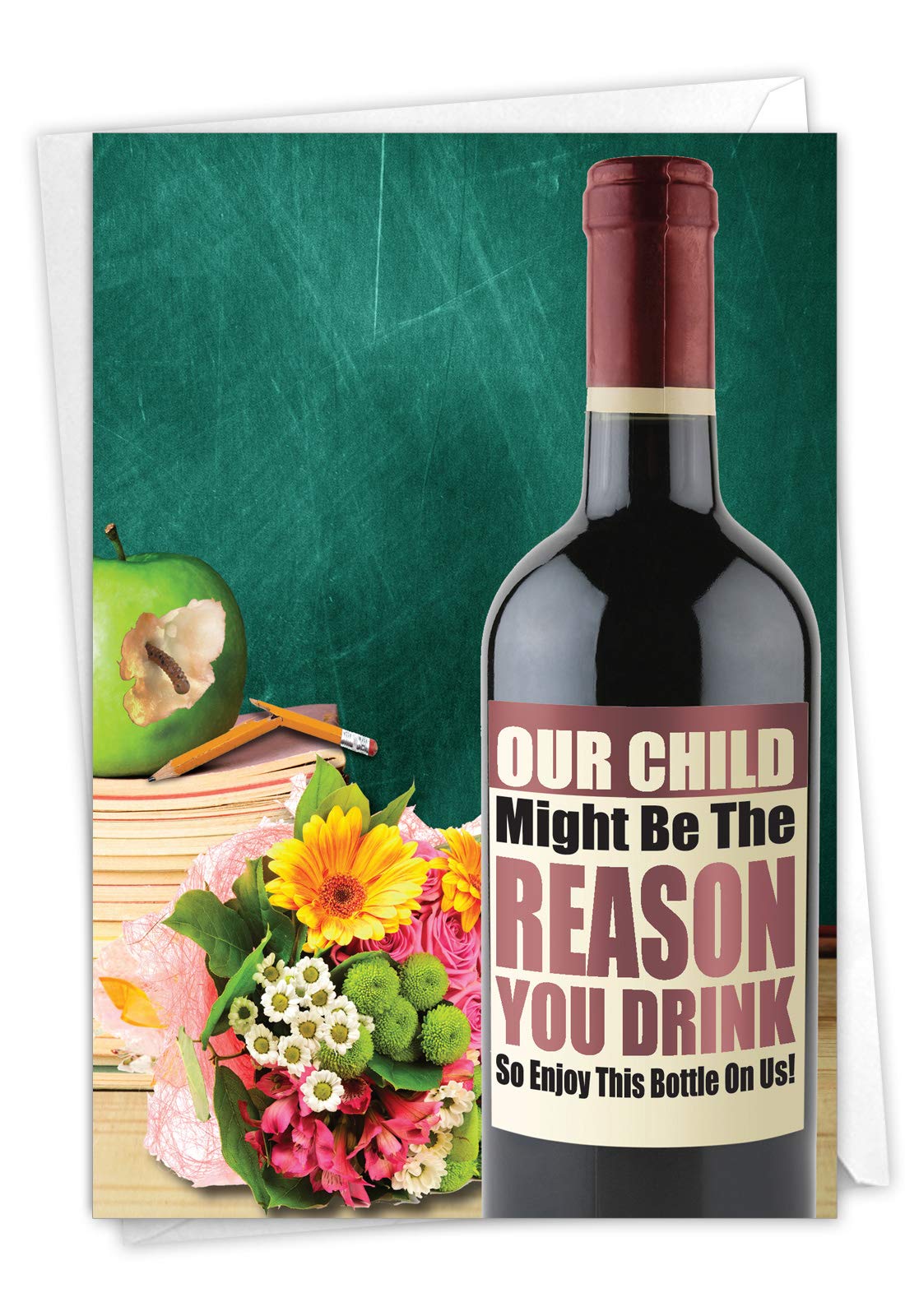 Funny Thank You Card for Teacher - Sports Team Appreciation Card with Envelope - Perfect for Coach Gifts, End of Season Thank You Notes & Teacher Wine Gifts (C2046TYG)