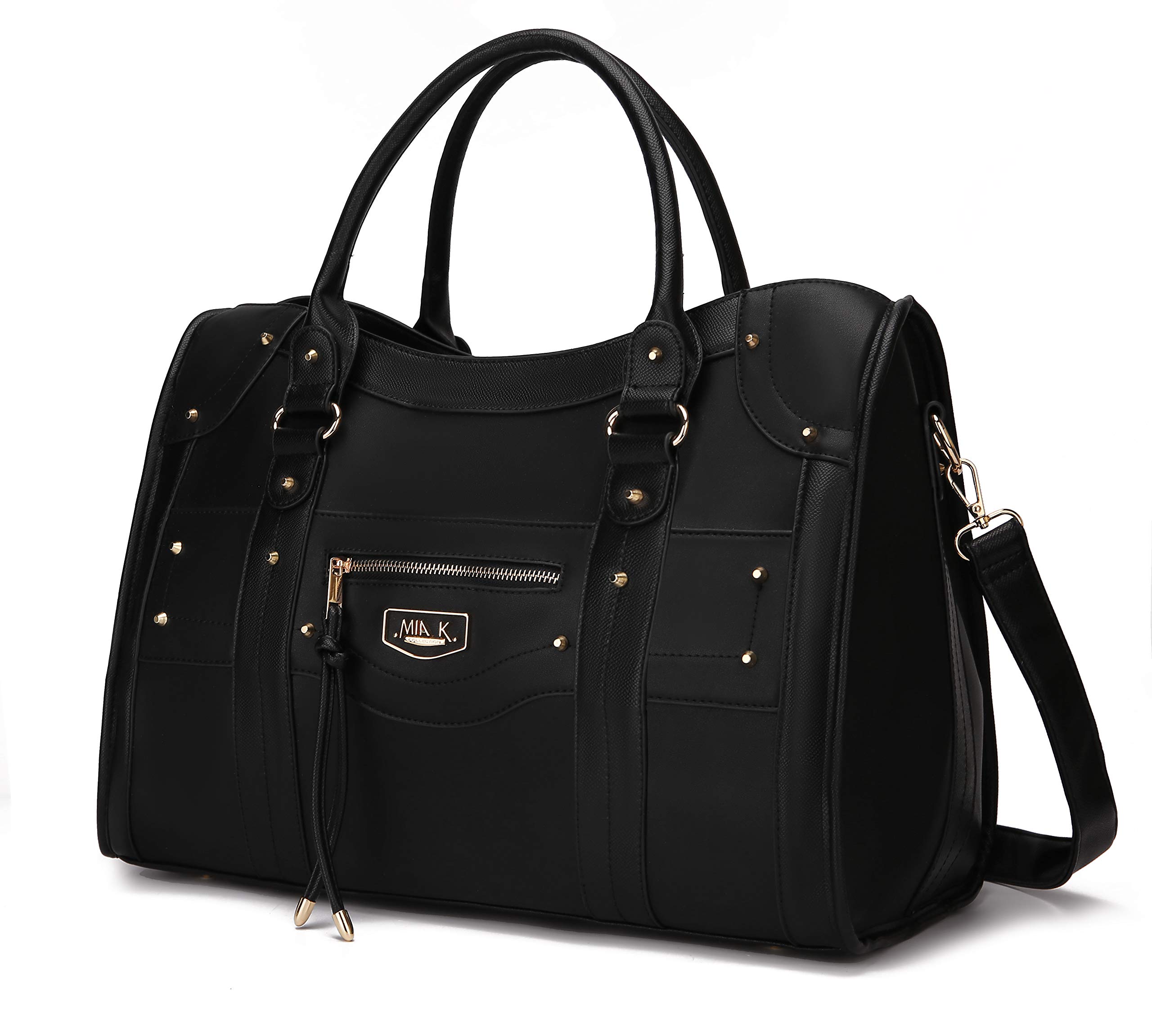 MKF Collection Women's PU Leather Duffle Bag - Large Cute Weekender Overnight Bag for Travel, Gym & Sleepover | Carry-On Luggage for Women & Girls | Perfect for Weekend Getaways, Sports & Business Trips