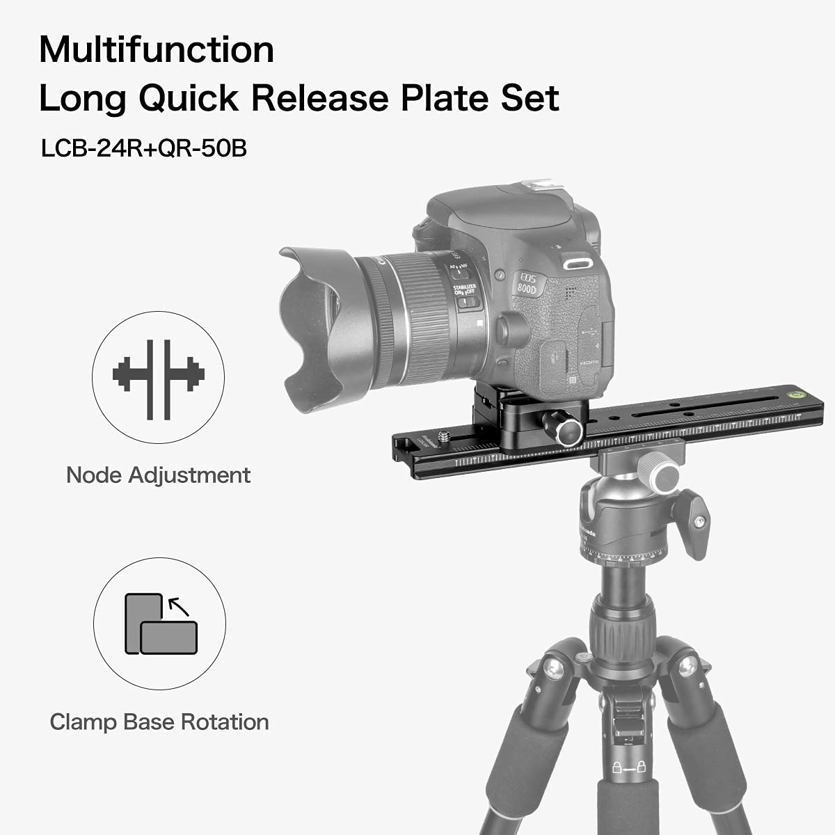 Koolehaoda 240mm Quick Release Plate Clamp Adapter Rail Nodal Slide Bracket - Arca Swiss Compatible for DSLR Camera Tripod Ballhead | Perfect for Panoramic Photography, Time-Lapse & Vlogging