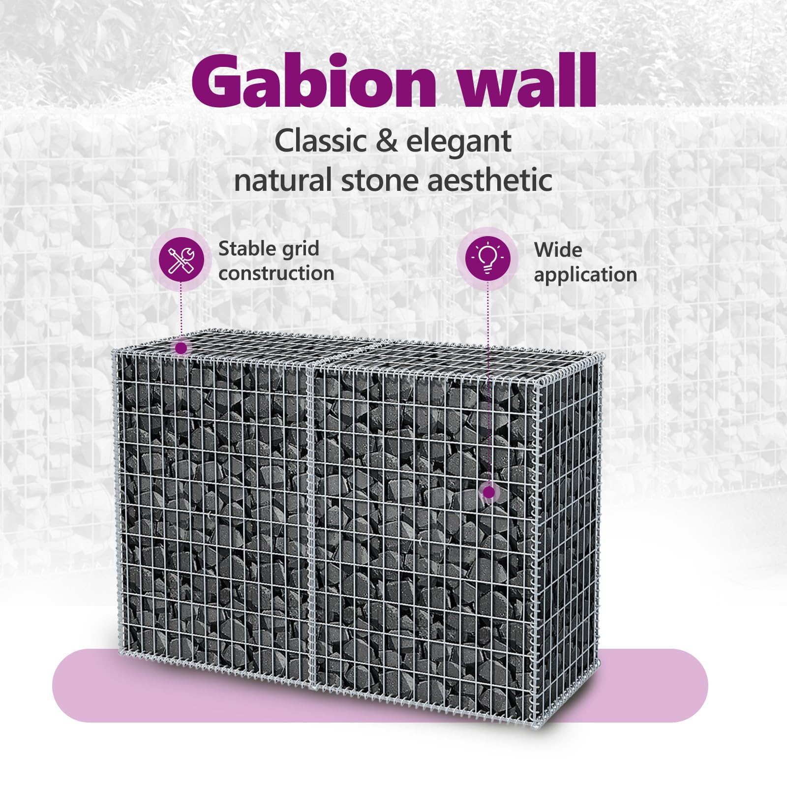 Heavy Duty Galvanized Steel Gabion Basket 150x50x100cm - Stone Filled Wire Mesh for Retaining Walls, Landscaping & Erosion Control