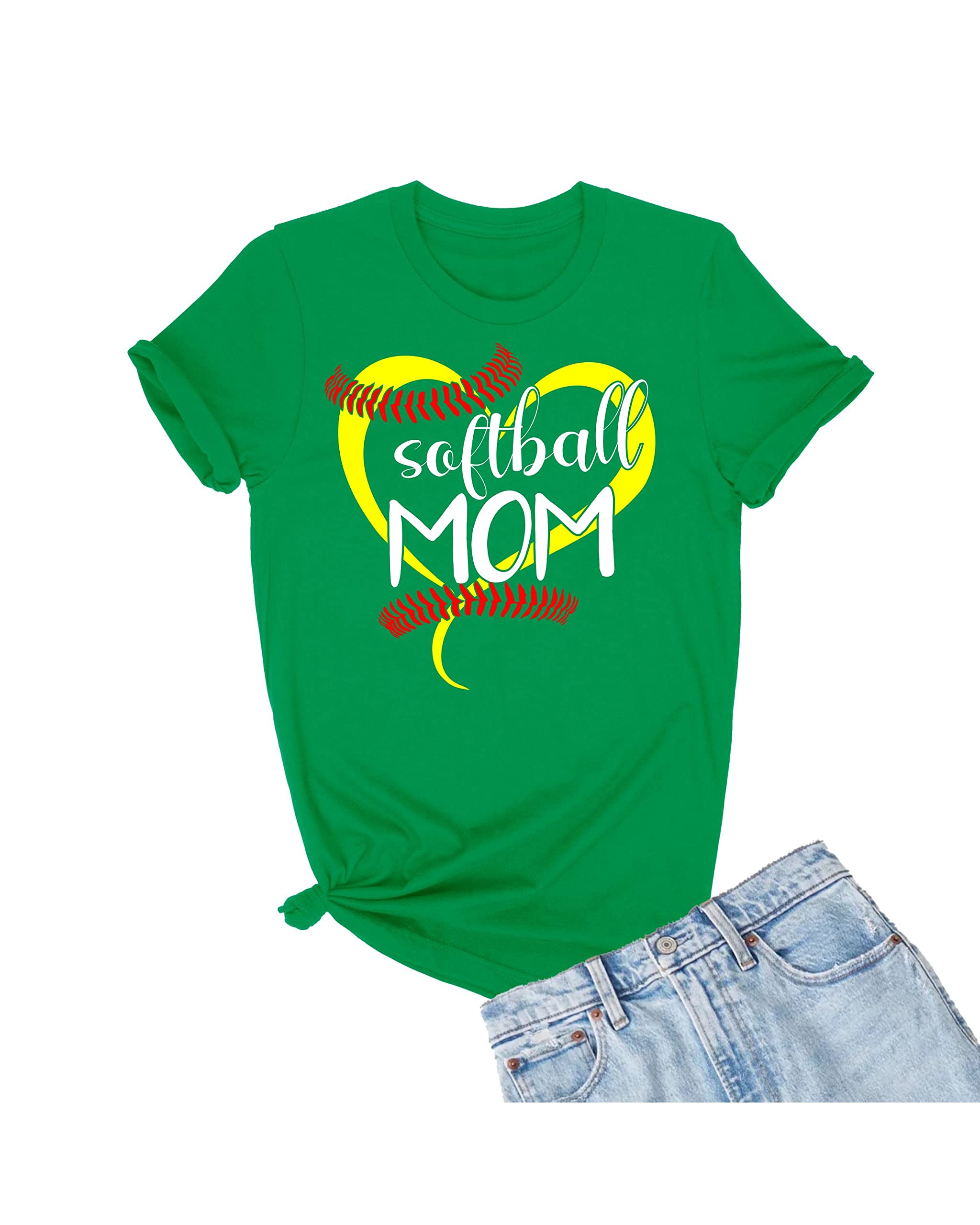Go All Out Adult Softball Mom T-Shirt - Funny Mother's Day Gift for Baseball Moms - Perfect for Games, Practice & Team Spirit