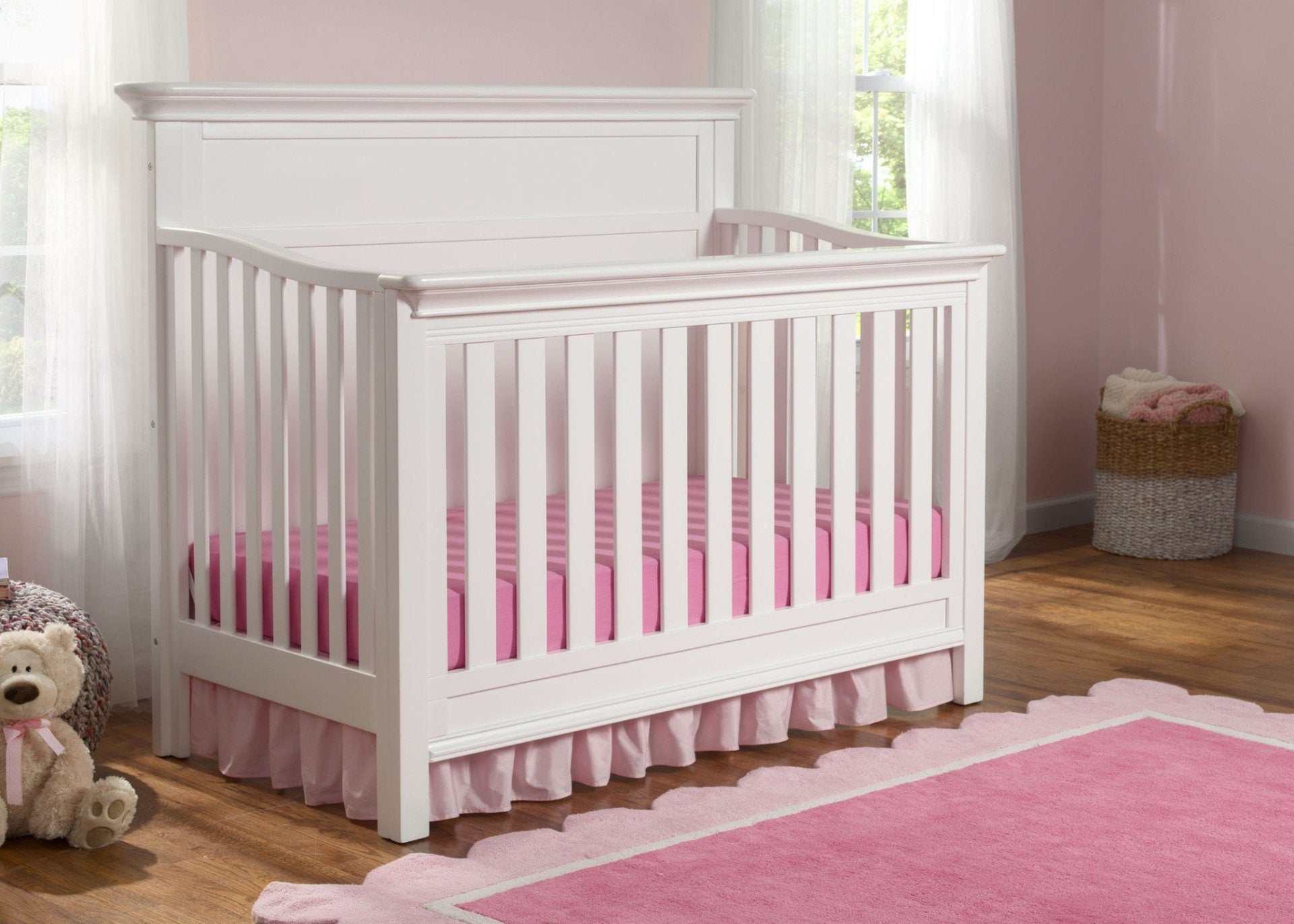Fairmount 4-in-1 Convertible Baby Crib - Toddler Bed, Daybed & Full-Size Bed - Safe & Stylish Nursery Furniture for Newborns to Teens - Perfect for Bedrooms, Daycare & Guest Rooms