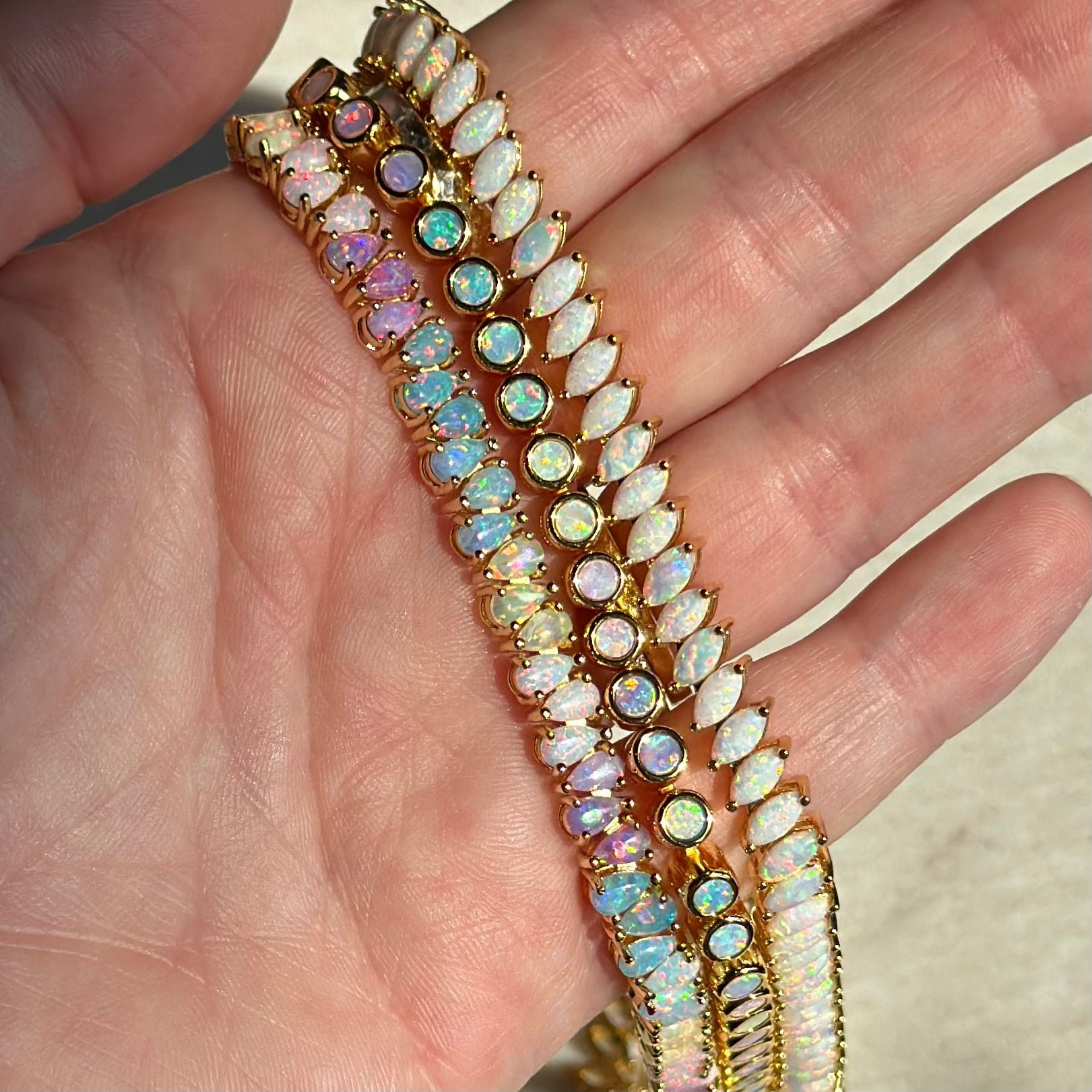 Opal Dancing Dreams Tennis Necklace | Elegant White Opal Jewelry for Women | Perfect for Weddings, Parties & Special Occasions