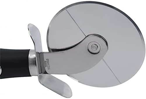 Premium Stainless Steel Pizza Cutter with Ergonomic Rubber Handle - Heavy Duty Rotating Wheel for Slicing Pizza, Pies, and Pastries - Perfect for Home Kitchens, Pizzerias, and Restaurants