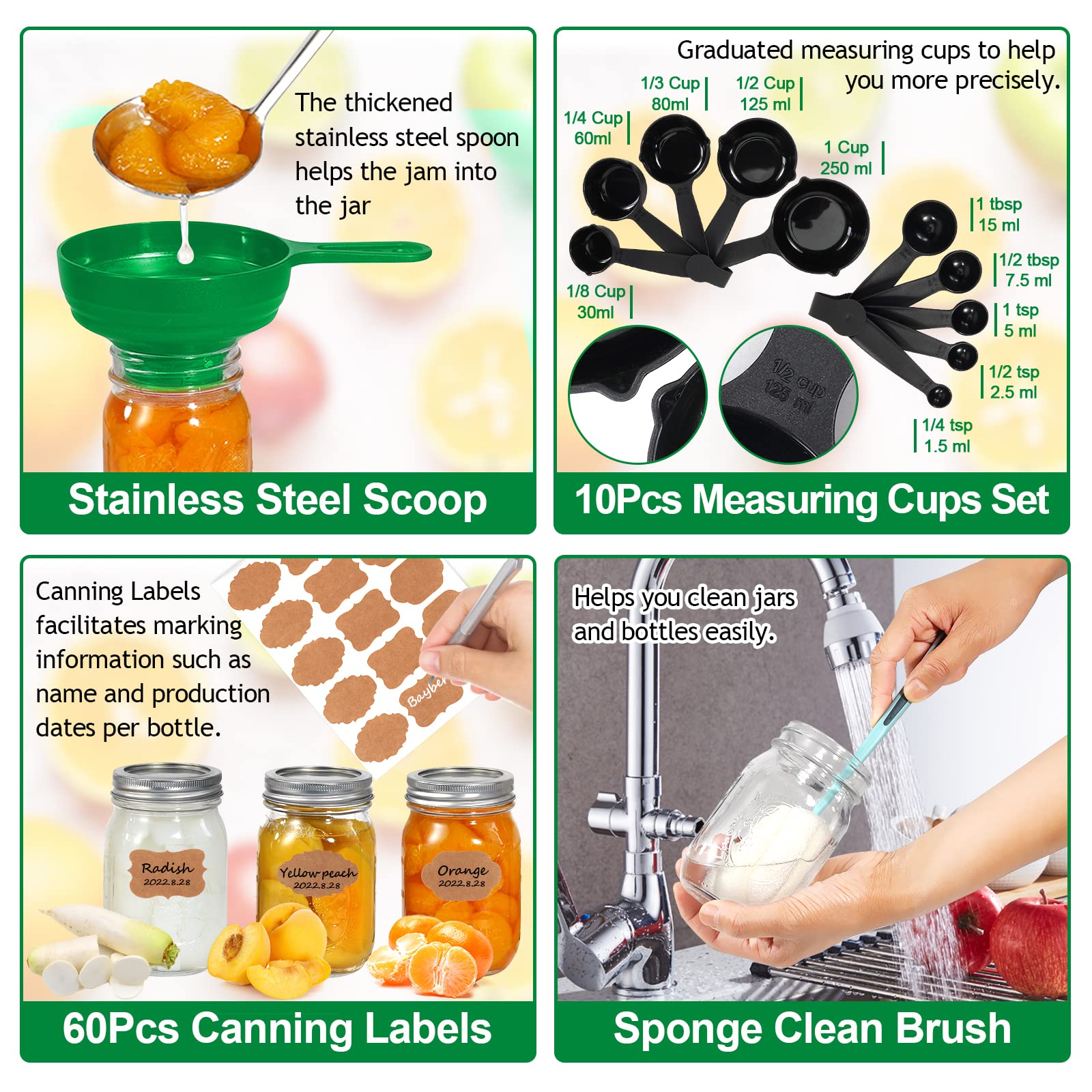 All-in-One Canning Supplies Starter Kit with Rack - Essential Home Canning Equipment for Beginners & Enthusiasts - Perfect for Preserving Fruits, Vegetables & Jams at Home