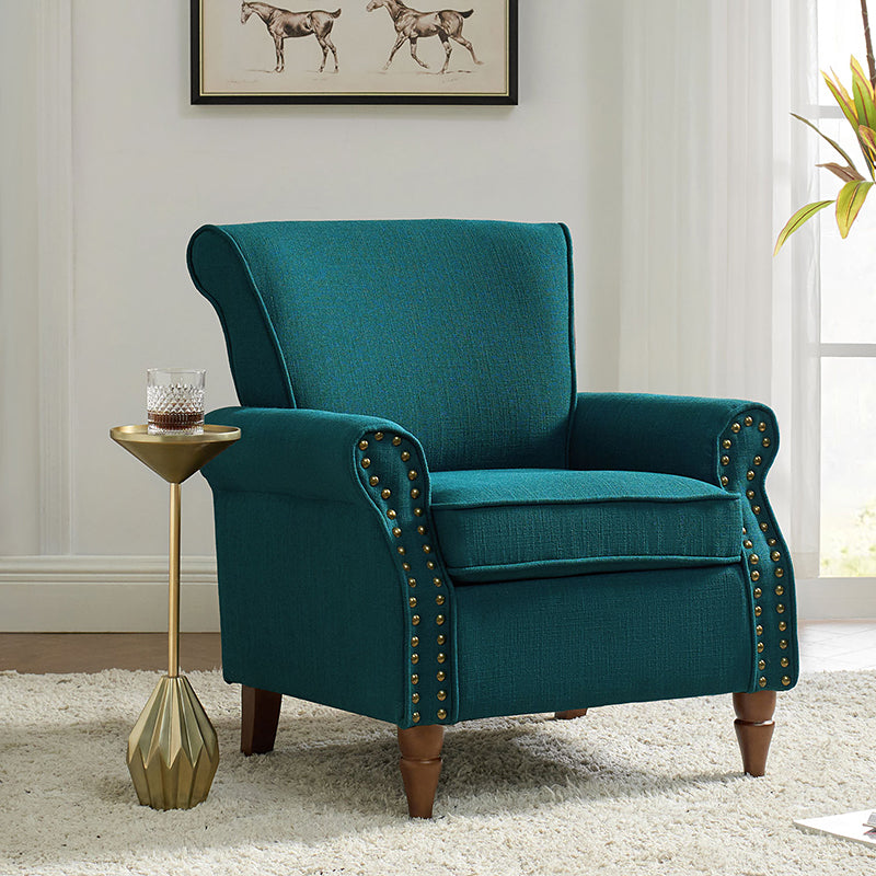 Hypanis Upholstered Armchair with Solid Wood Legs - Modern Living Room Accent Chair for Home, Office & Reading Nook - Comfortable Lounge Chair for Relaxing & Decor