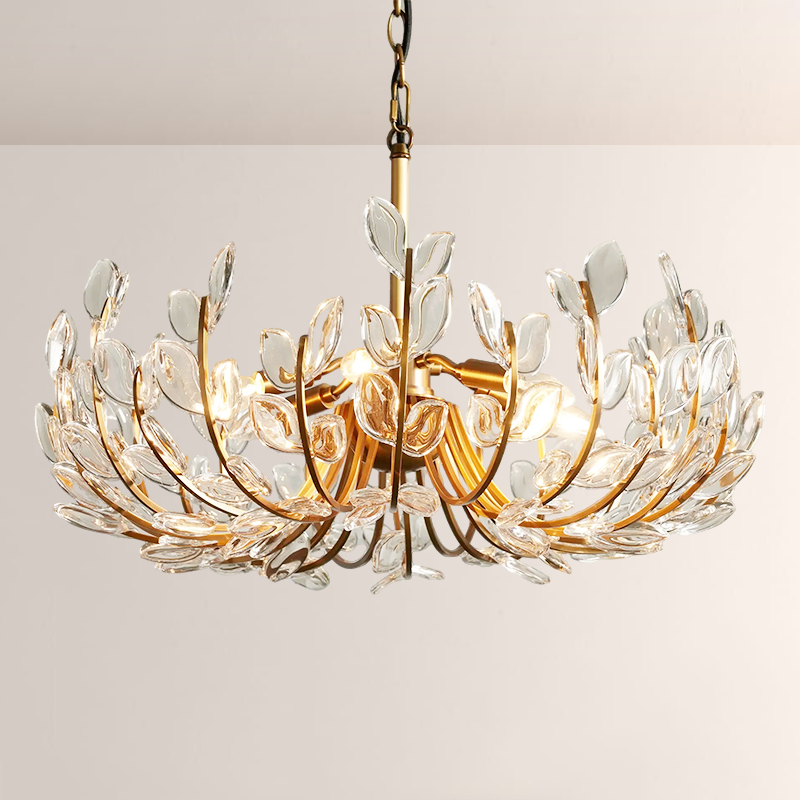 Adela 6-Light Modern Chandelier - 26 Inch Crystal Ceiling Light Fixture for Dining Room, Bedroom, or Living Room Decor