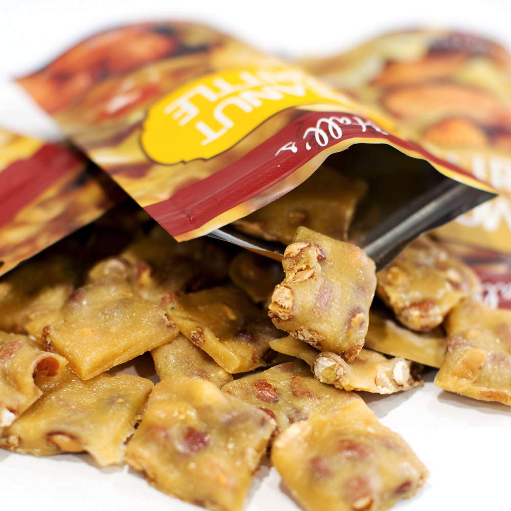 Hall's Assorted Brittle Variety Pack - 3.5 Oz Bags (Pack of 3) | Peanut Brittle, Almond Brittle & Pecan Brittle | Perfect for Gifts, Parties & Snacking