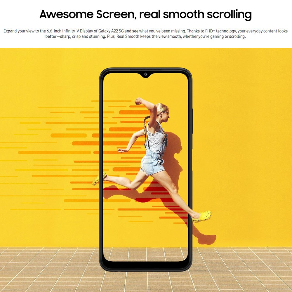 SAMSUNG Galaxy A22 5G Unlocked Smartphone (128GB, 4GB RAM) 6.6