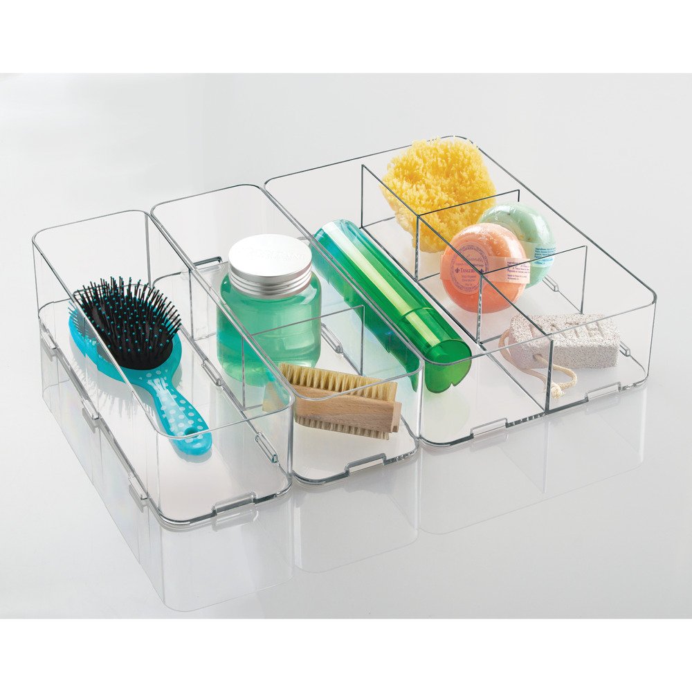 iDesign Clarity Extra Large Bathroom Drawer Organizer - 12