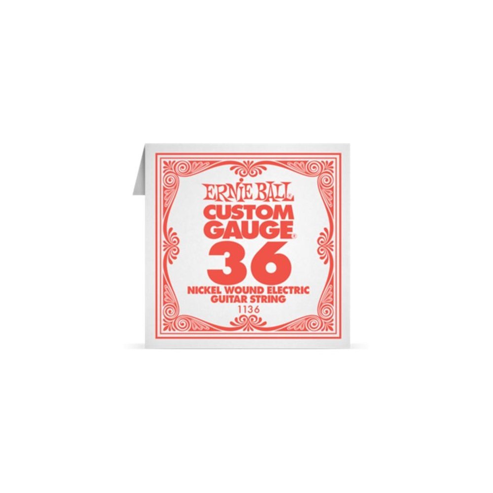 Ernie Ball 1136 Nickel Wound Guitar Strings (.036 Single) - Premium Electric Guitar Strings for Rock, Blues & Studio Recording