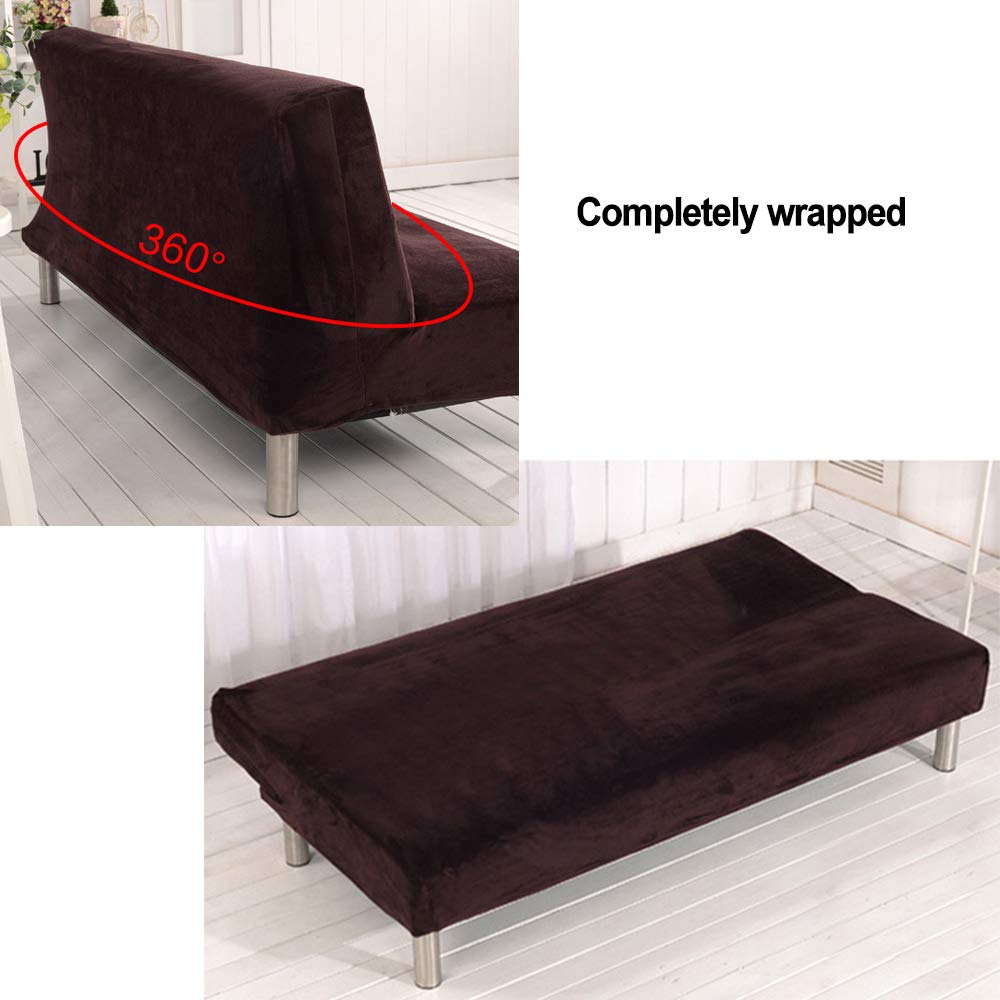 Washable Stretch Armless Sofa Bed Cover - Plush Slipcover Furniture Protector for Living Room, Kids, Dogs & Pets - Printed Design (Blue, Medium) | Perfect for Home Decor, Pet-Friendly Spaces & Cozy Living Rooms