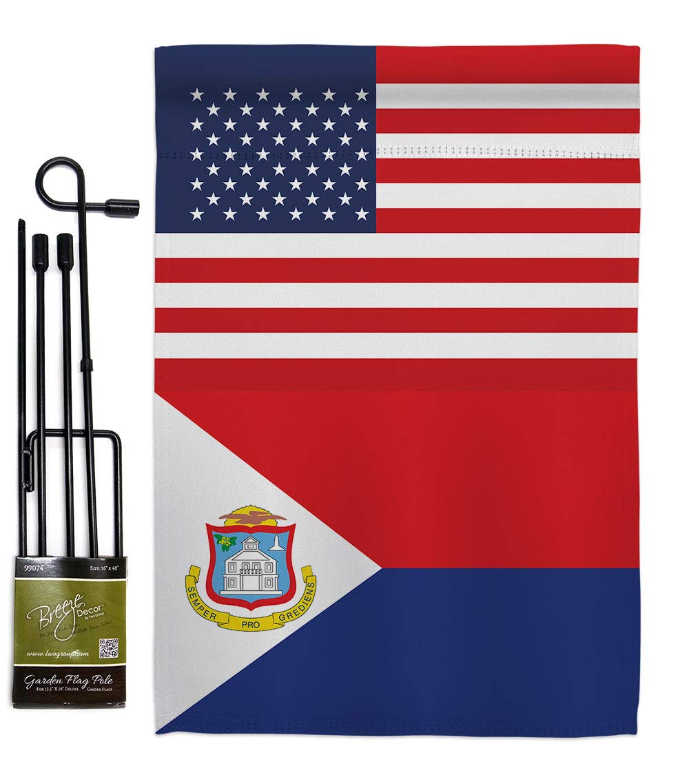 St. Martin Friendship Garden Flag Set - Double-Sided Yard Decor for US Homes