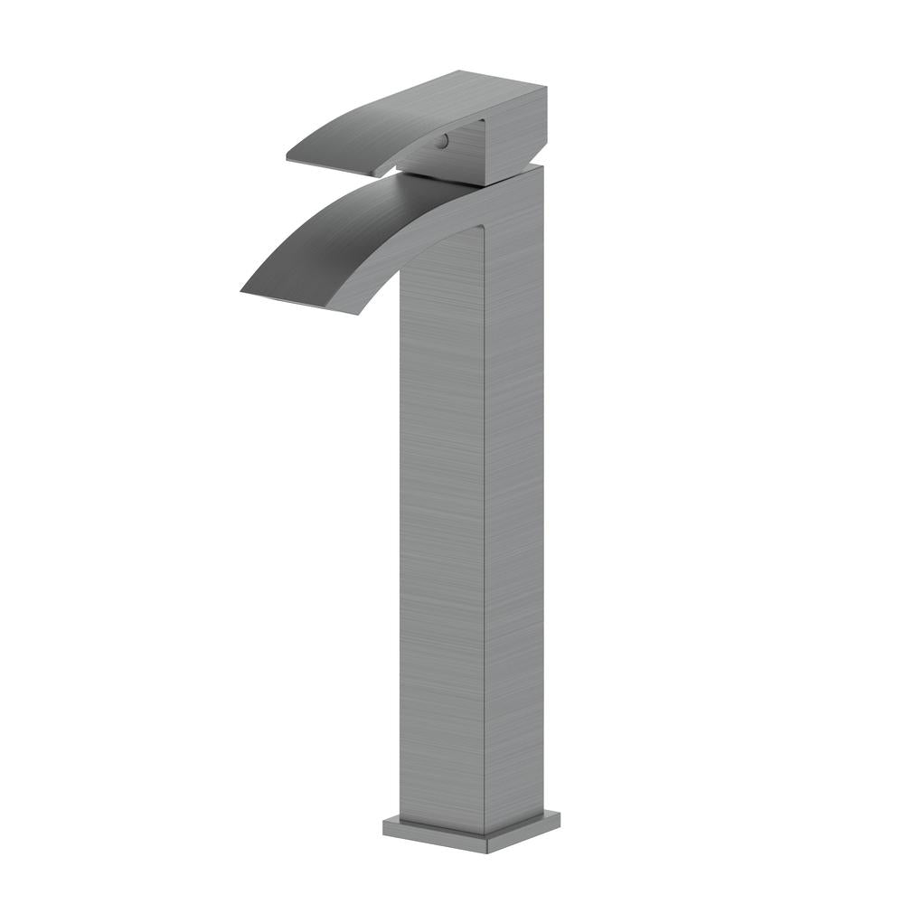 ZLINE Heavenly Single Handle Vessel Sink Bathroom Faucet in Gun Metal Finish - Modern Matte Black Bathroom Sink Faucet for Vanity, Powder Room & Luxury Bathroom Decor