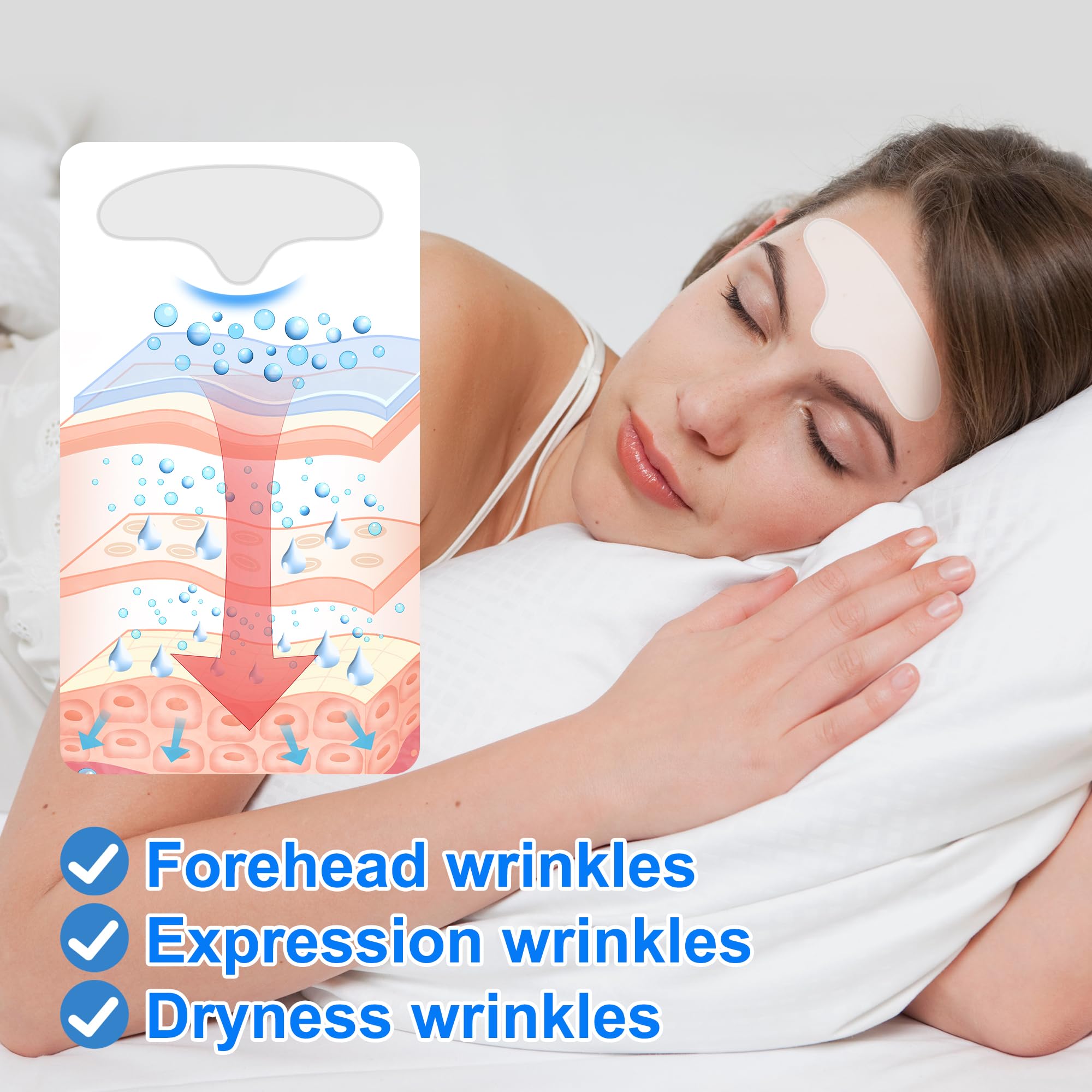 Forehead Wrinkle Patches Overnight 20pcs - Collagen Infused with Seaweed Polysaccharides & Glycerin - Anti-Aging Jelly Patches to Smooth Fine Lines & Wrinkles - Best for Nighttime Skincare Routine & Daily Anti-Wrinkle Treatment