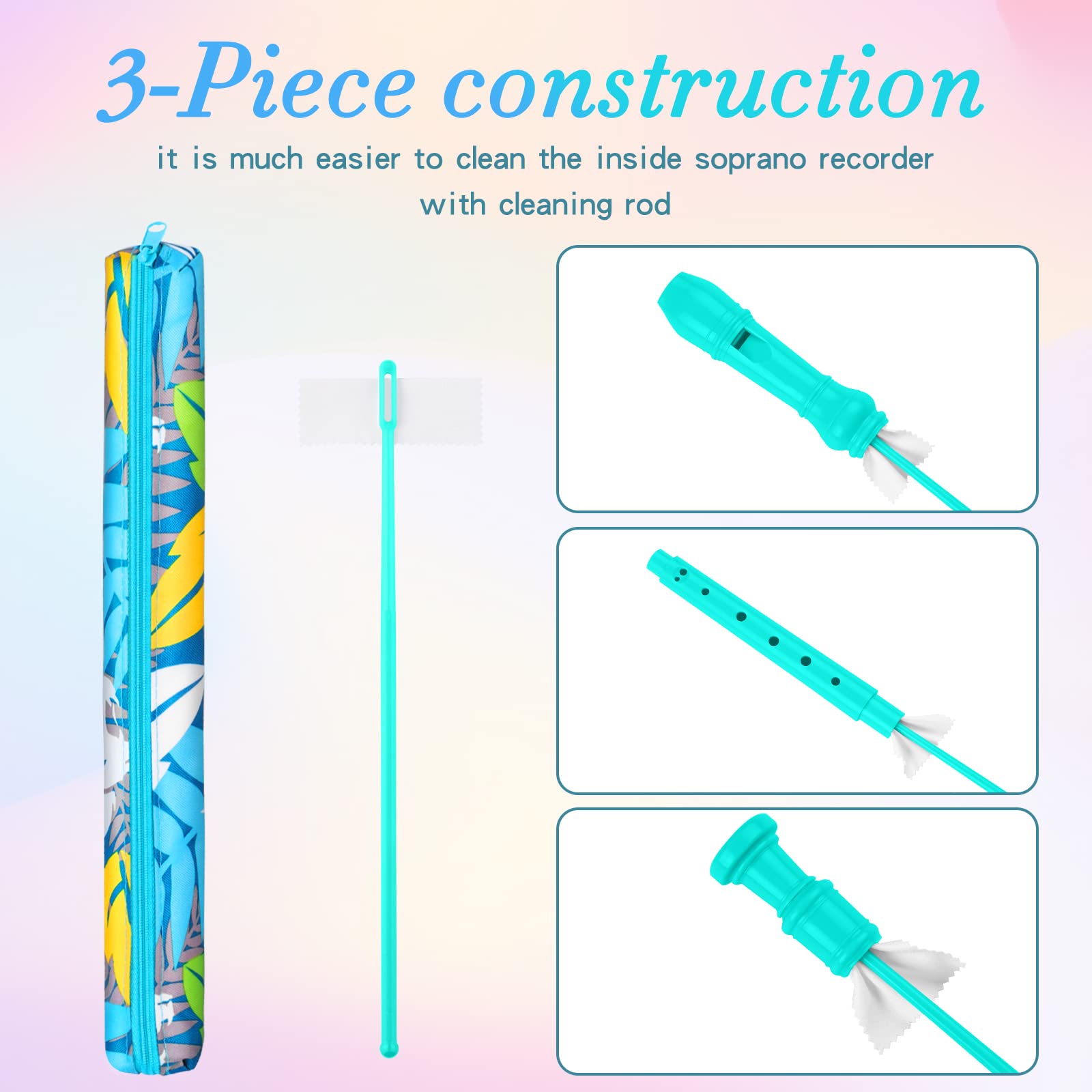 Descant Soprano Recorder - Professional ABS Plastic Flute Instrument for Kids & Beginners with Cleaning Rod & Carrying Case - Perfect for School Music Class, Home Practice & Early Childhood Education