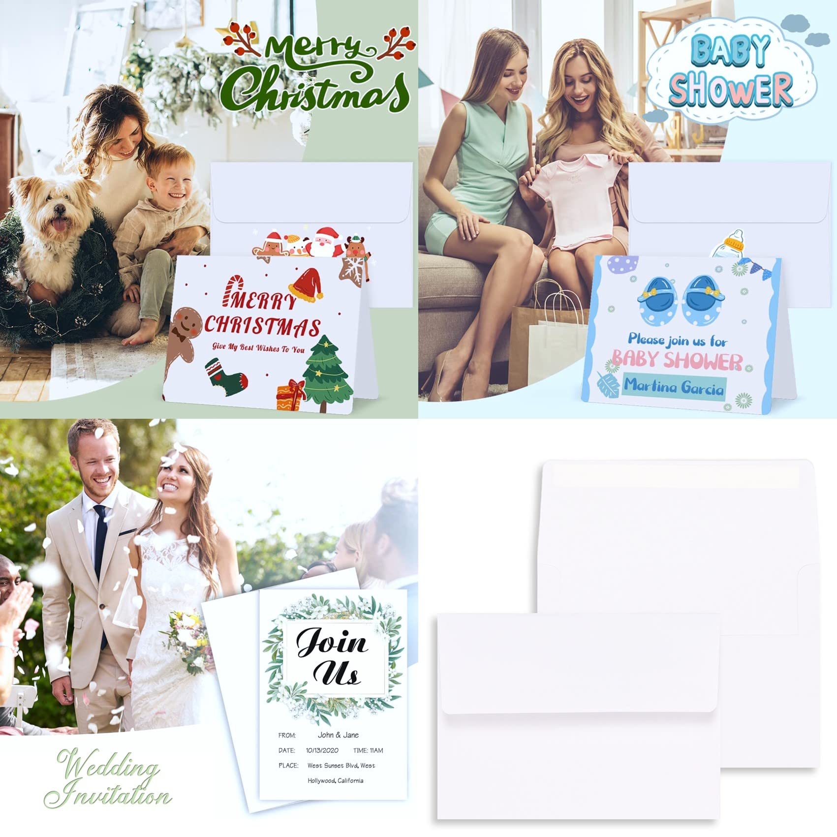 18-Pack White 5x7 Self Seal A7 Envelopes - Mailing Envelopes for Invitations, Cards, Letters, Photos, Thank You Cards & Weddings - Perfect for Business Correspondence, Greeting Cards and Event Invitations