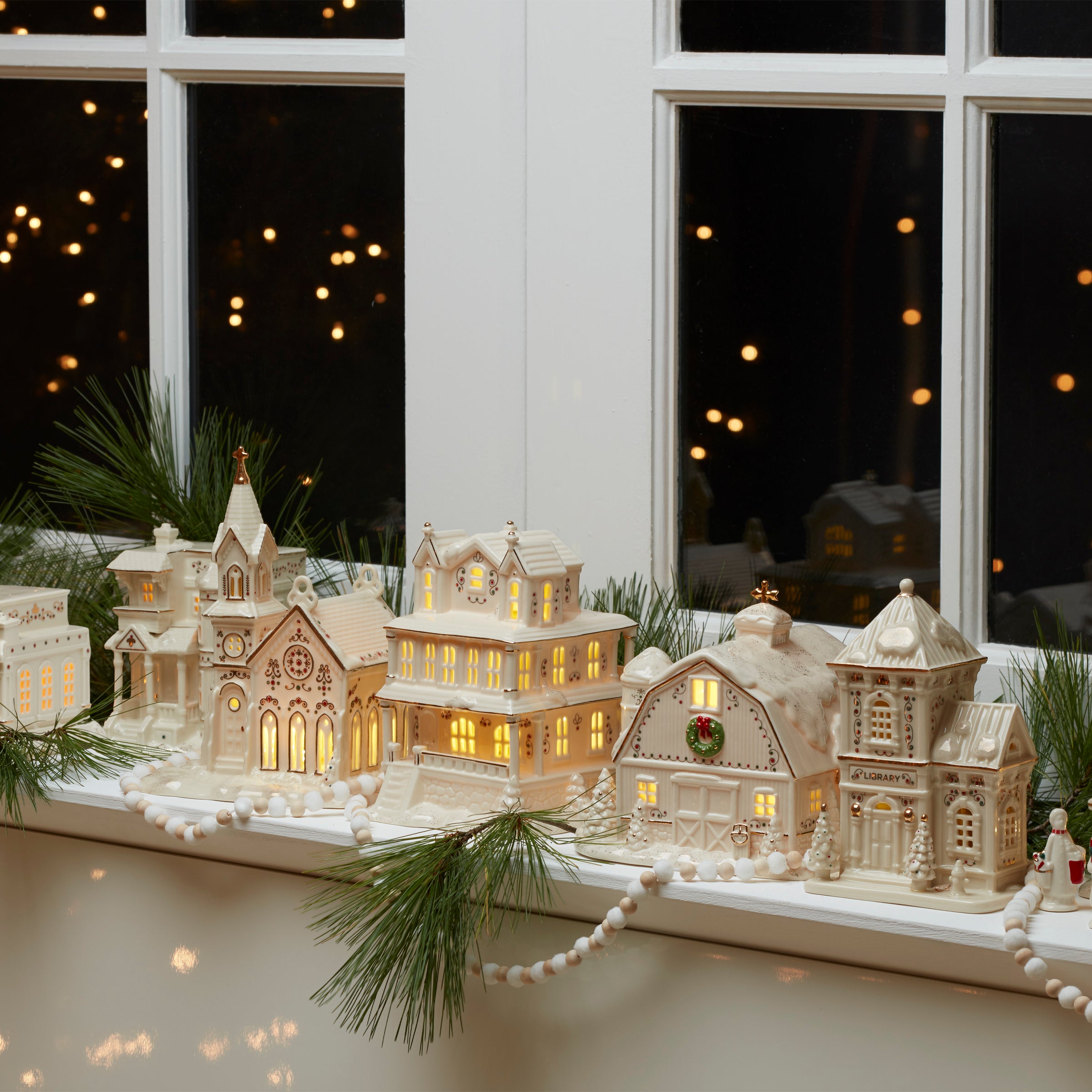 LED Mistletoe Park Light Up Village Church Figurine - Christmas Decoration for Home, Tabletop, and Holiday Displays
