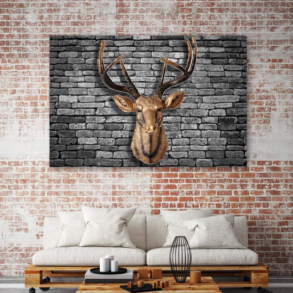 Wall26 Canvas Wall Art - Deer Animal Horn Giclee Painting - 16x24 Inches - Perfect for Bedroom, Living Room, and Home Decoration