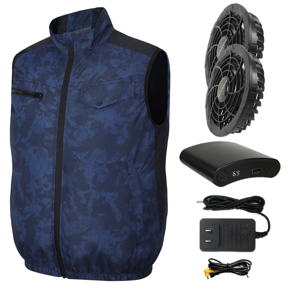30V High-Power Cooling Vest with Dual Fans & 20000mAh Battery - Lightweight Air Conditioned Workwear for Outdoor Labor, Construction, Warehouse & Hot Summer Activities