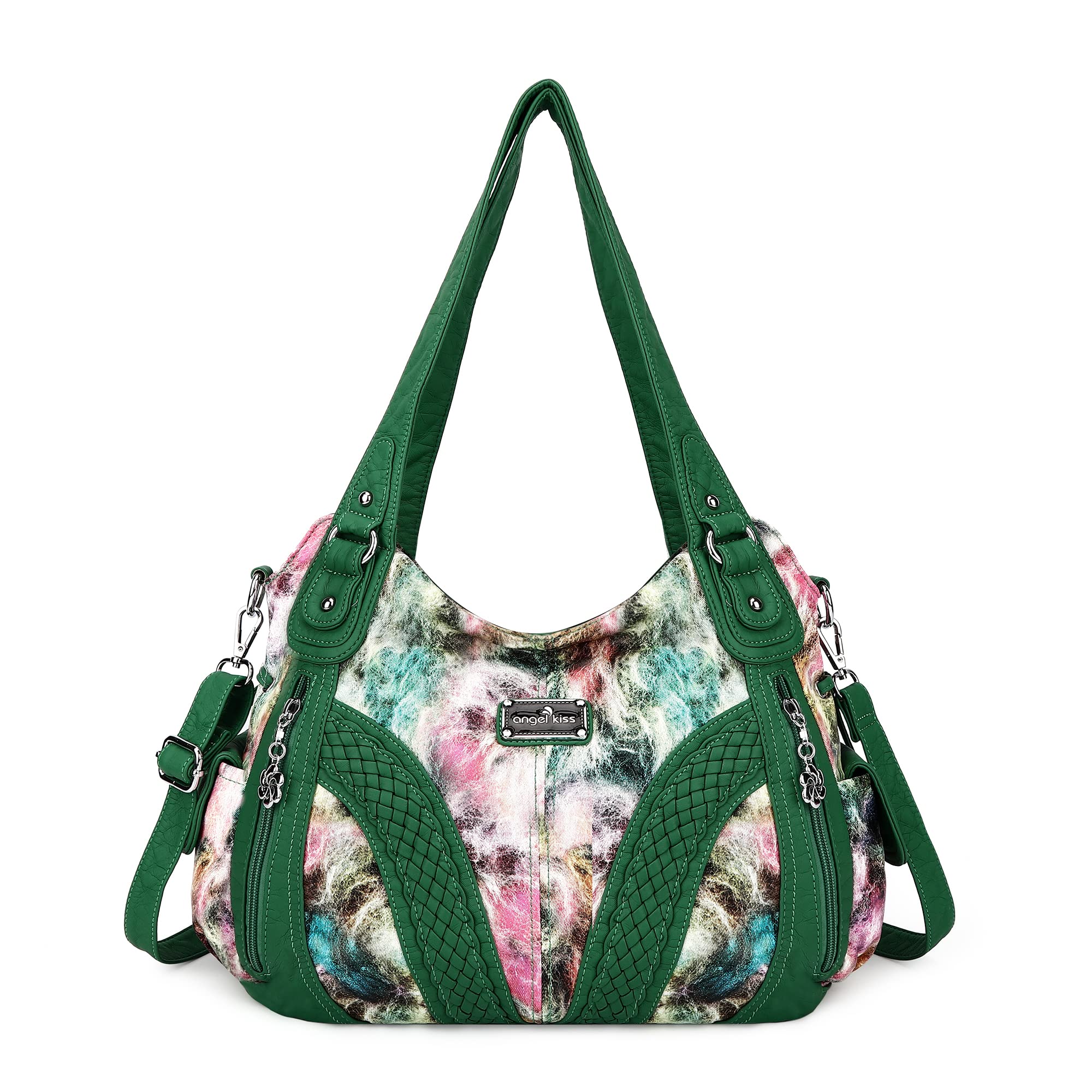 Women's Fashion Tote Bag - Top Handle Shoulder Bag in Washed Synthetic Leather - Stylish Purse for Work, Travel & Everyday Use