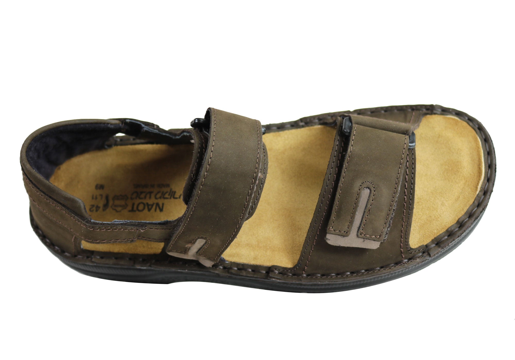 Naot Martin Men's Comfortable Adjustable Orthotic-Friendly Leather Sandals - Perfect for Walking, Travel & Outdoor Activities