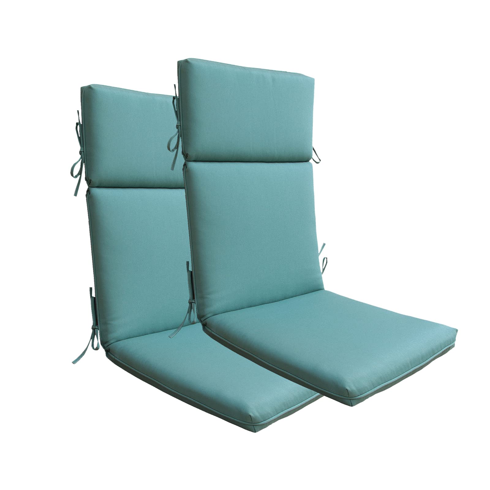BOSSIMA High Back Chair Cushions Set of 2 - Indoor Outdoor Replacement Patio Seat Cushions, Water-Resistant & Durable, Blue Lake Color - Perfect for Poolside Lounging, Garden Relaxation & Patio Furniture
