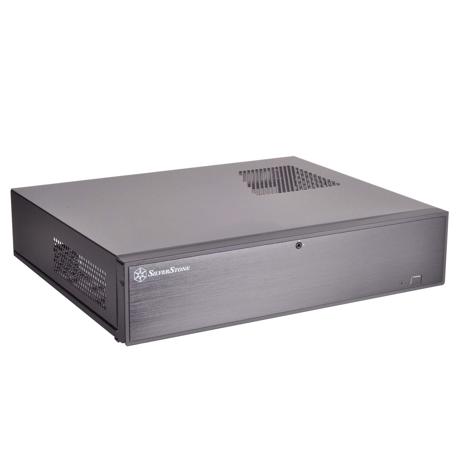 SilverStone Technology SST-ML04B-C Slim Black Micro ATX HTPC Case with Lockable Design & Front Panel USB Type-C Port - Perfect for Home Theater PC Builds and Compact Gaming Setups