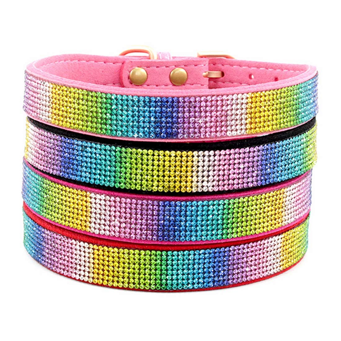 Sparkling Rhinestone Dog Collar - Soft Suede Leather Pet Collar with Crystal Diamonds for Small Dogs & Cats | Perfect for Parties, Weddings & Special Occasions