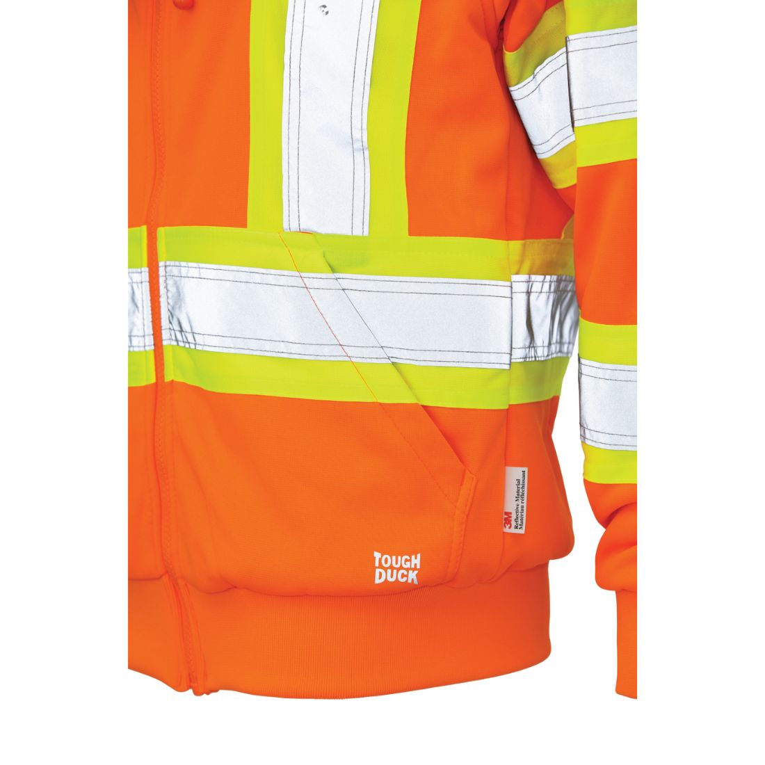 Tough Duck Women's High Visibility Fleece Safety Hoodie SJ42 - Orange - Warm & Reflective Workwear for Construction, Road Crew & Outdoor Winter Jobs