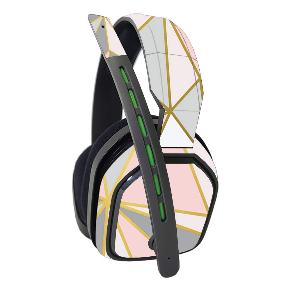 MightySkins Vinyl Decal Wrap Cover for Astro A10 Gaming Headset - Rose Gold Polygon Design | Protective & Durable Skin | Easy to Apply & Remove | Made in USA | Perfect for Gamers & Streamers