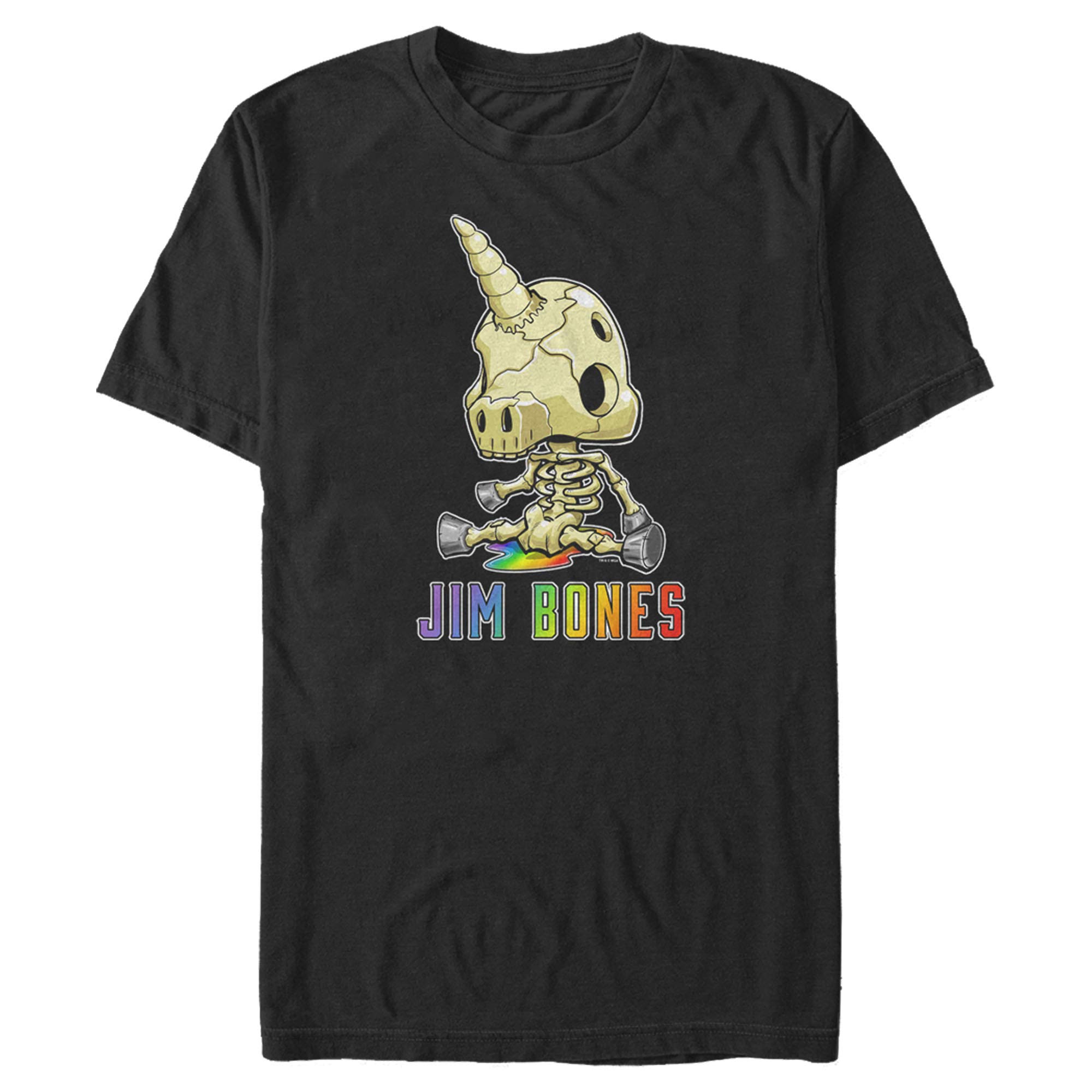 Men's R.I.P. Rainbows in Pieces Jim Bones Unicorn Graphic T-Shirt | Vintage Rock Band Tee for Concerts & Casual Wear
