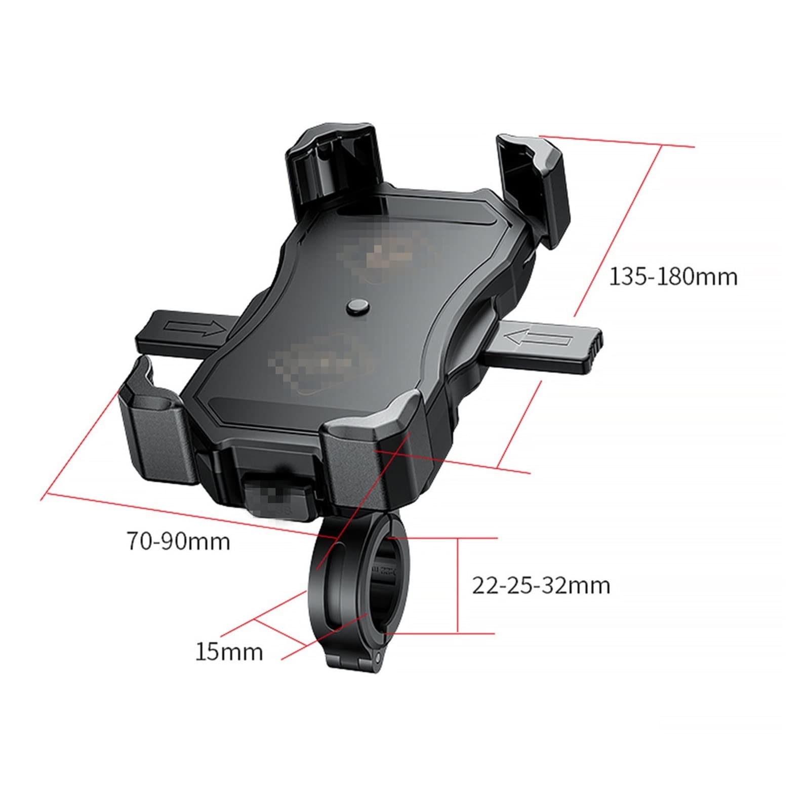 BEIYAO Universal Motorcycle Phone Mount Holder - Adjustable Bike Phone Stand for iPhone Samsung - Waterproof & Shockproof Bicycle Cell Phone Bracket (Black) - Perfect for Commuting, Off-Roading & Delivery Riders