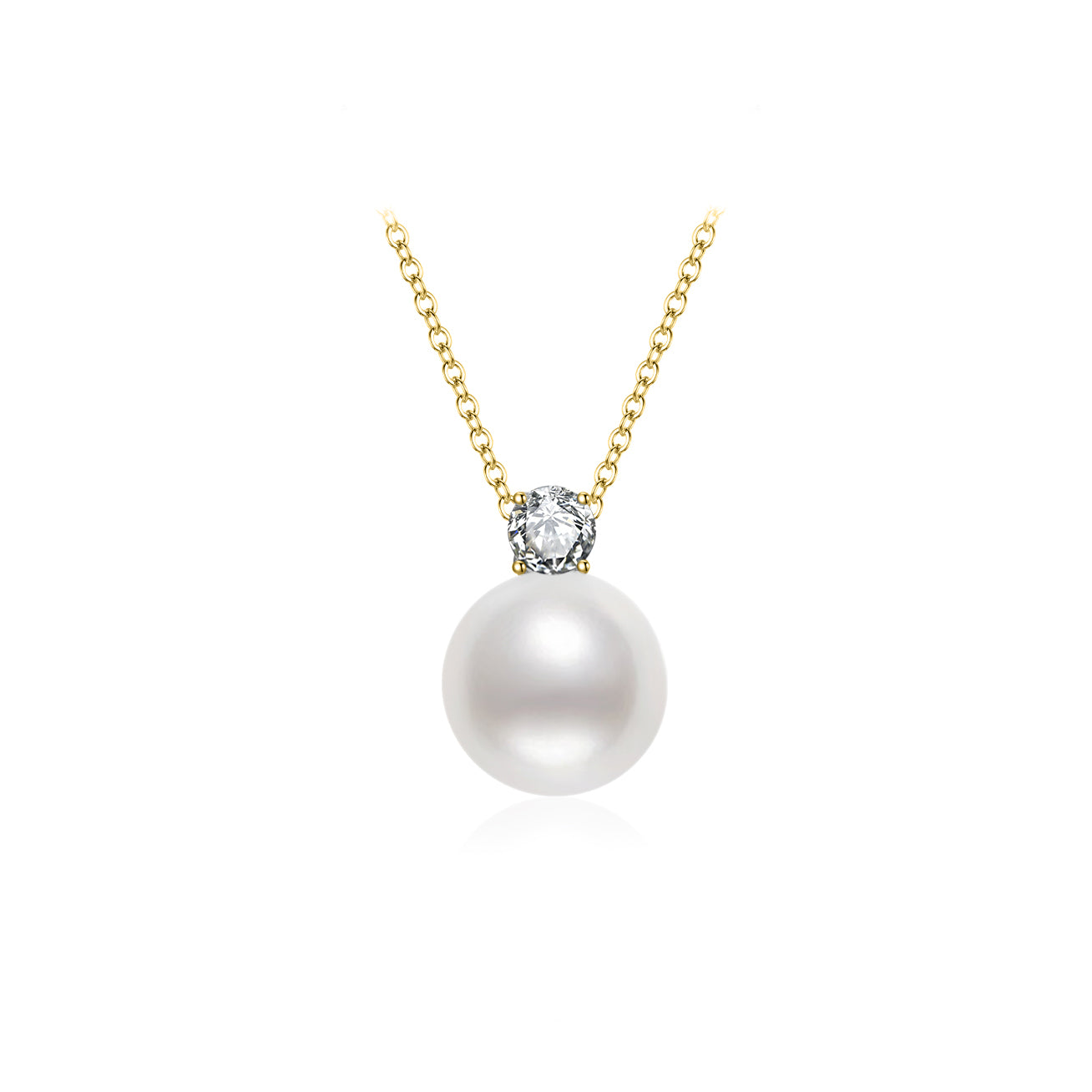 18K Solid Gold Diamond Hanadama Akoya Pearl Necklace - KN00272 | Luxury Pearl Jewelry for Women, Elegant Gift for Wedding, Anniversary & Special Occasions